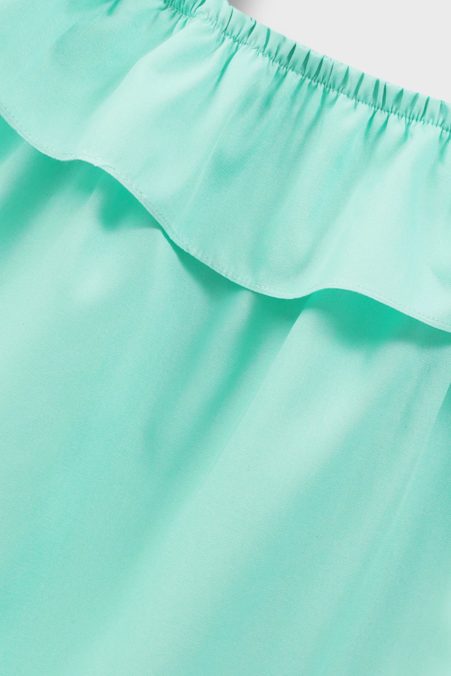 Solid Sea Green Ruffle Top