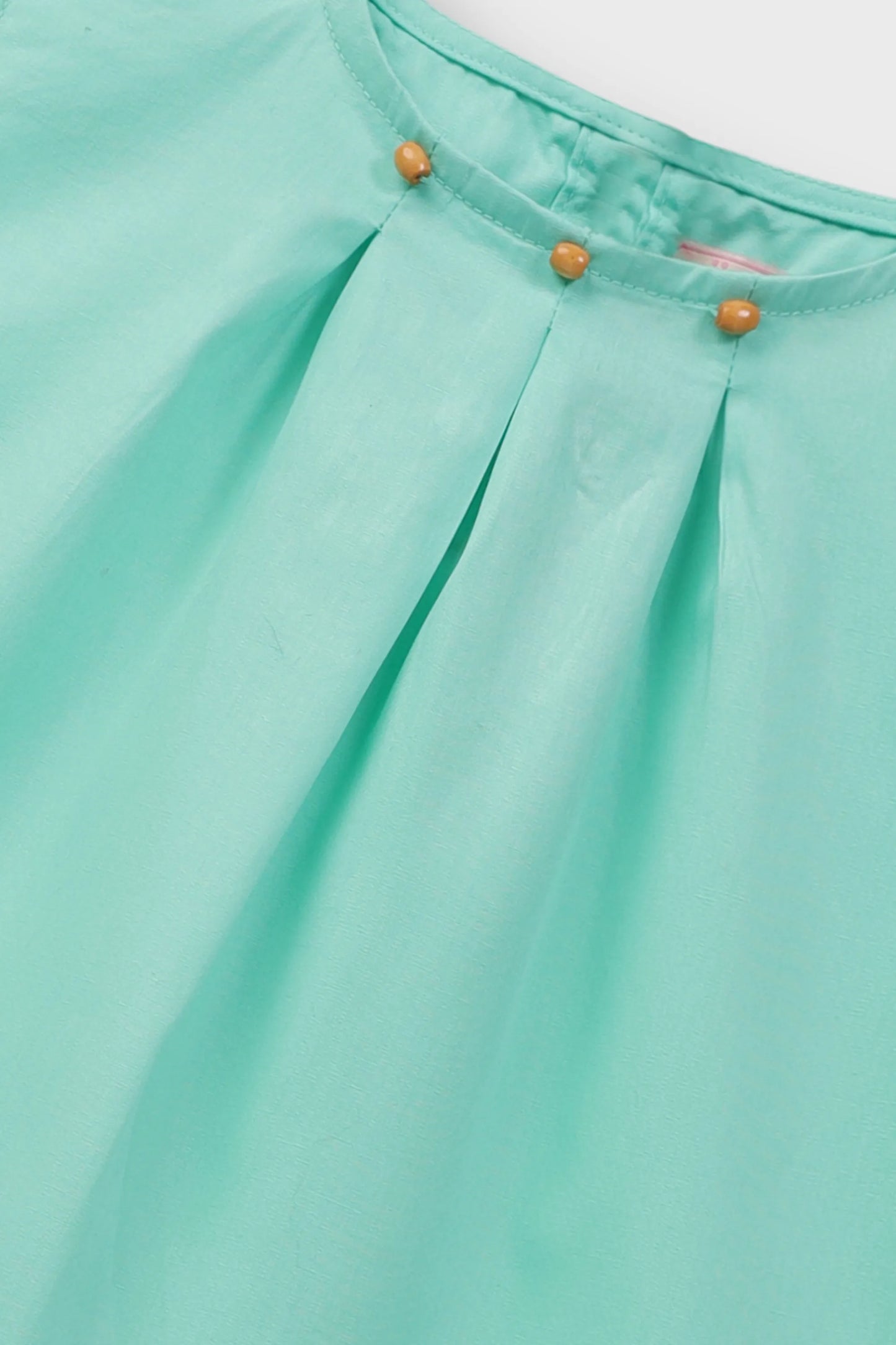 Sea Green Cotton Baby Dress Set