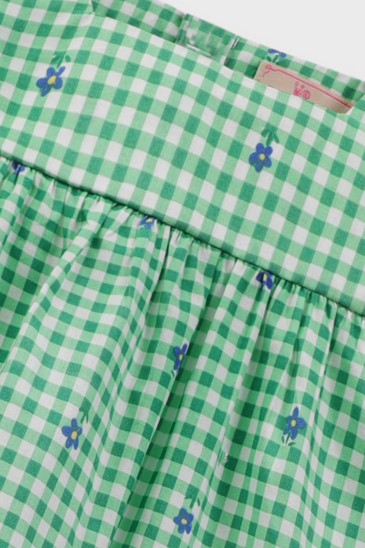 Green Checkered Cotton Dress Set