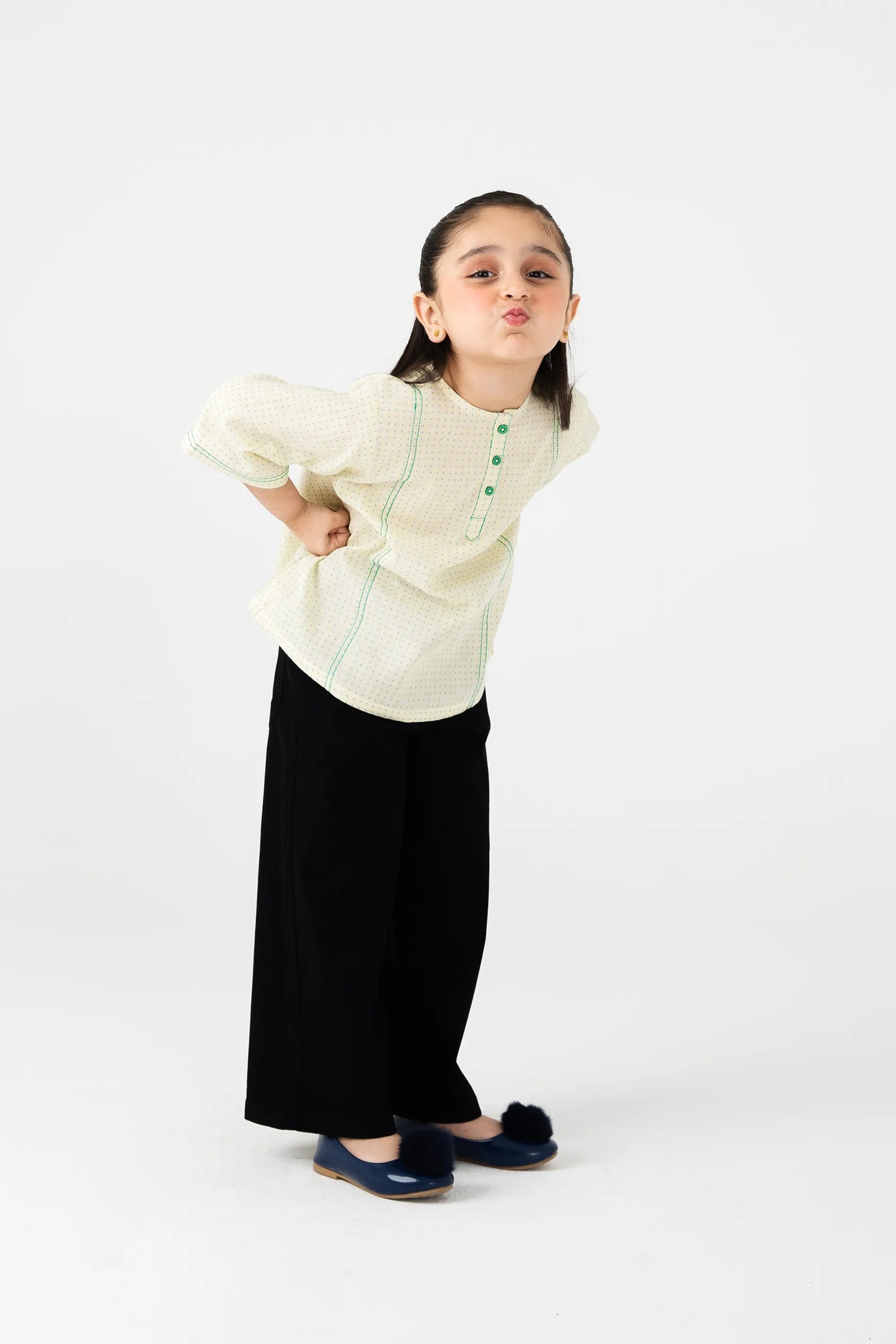 Soft Beige Pintex Cotton Top