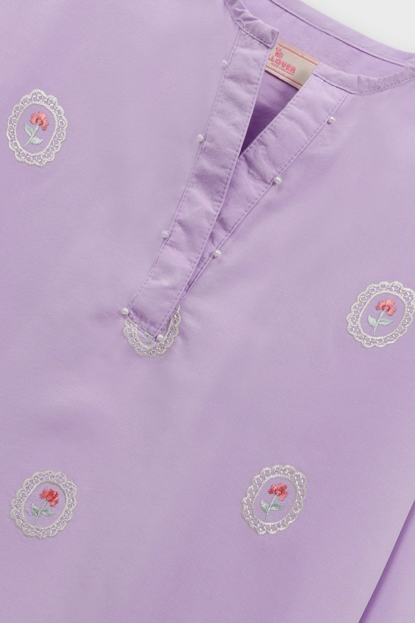 Purple Petal Embroidered Top