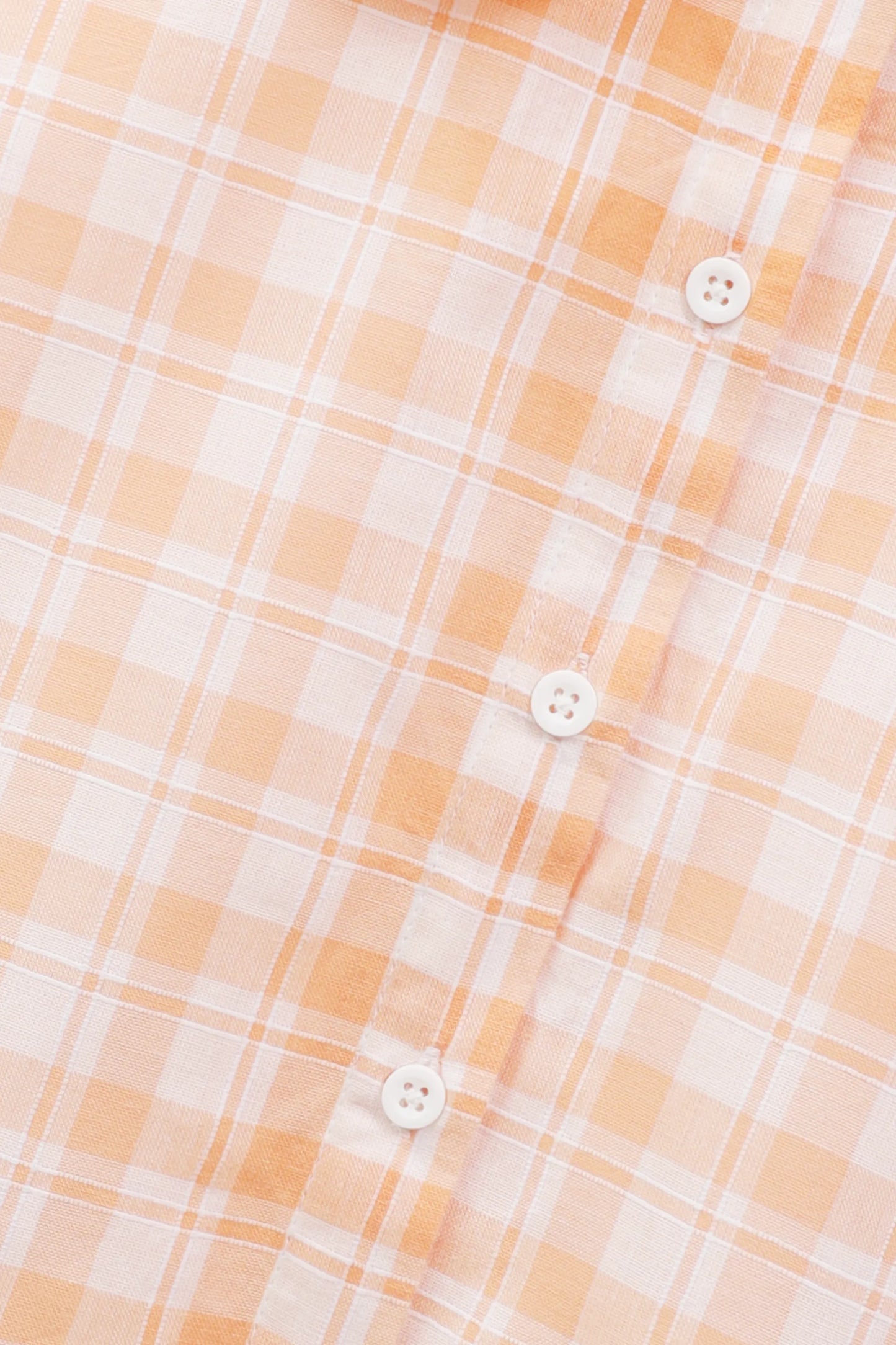 Coral Plaid Cotton Top