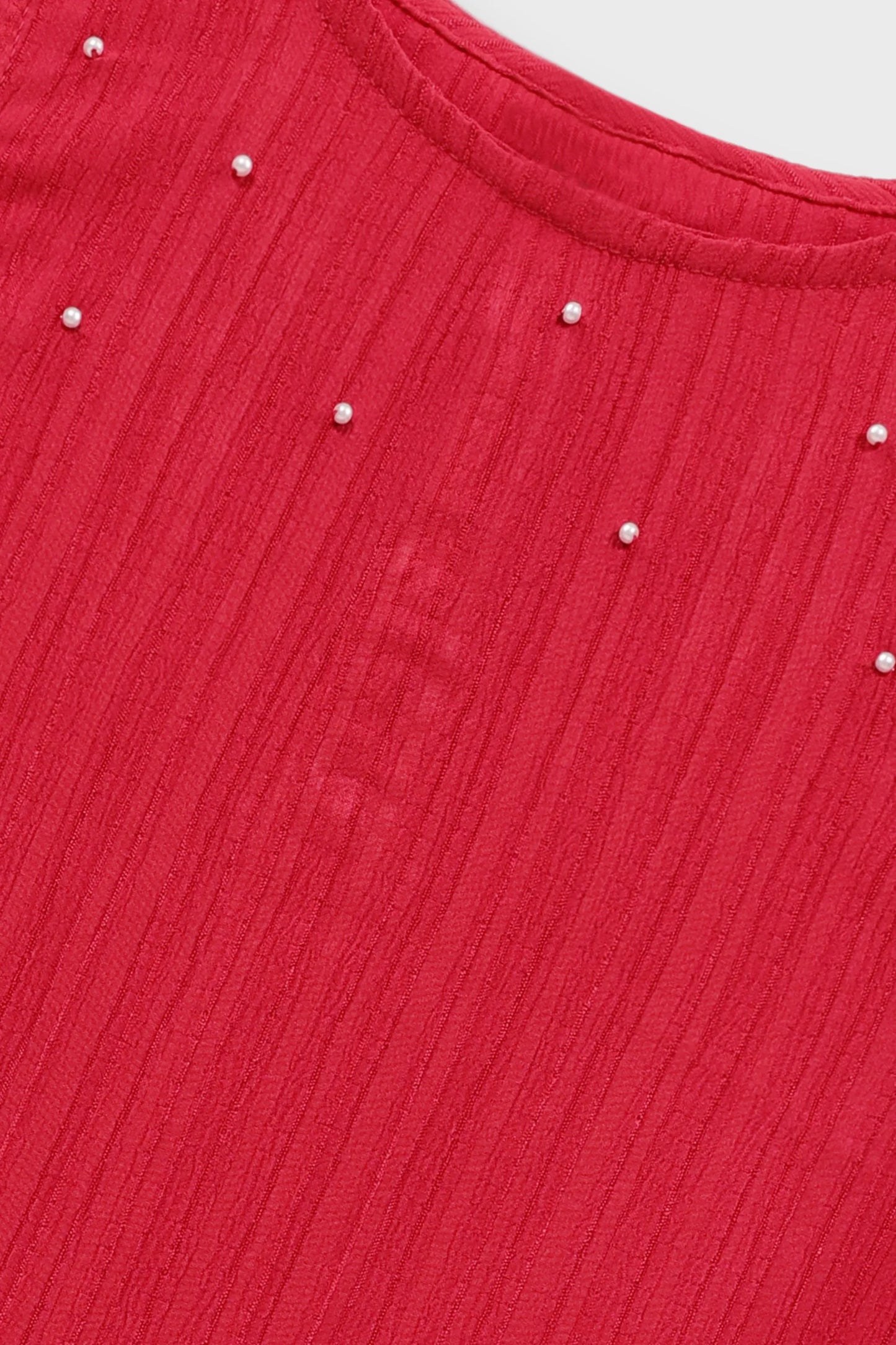 Scarlet Elegance Cotton Dress