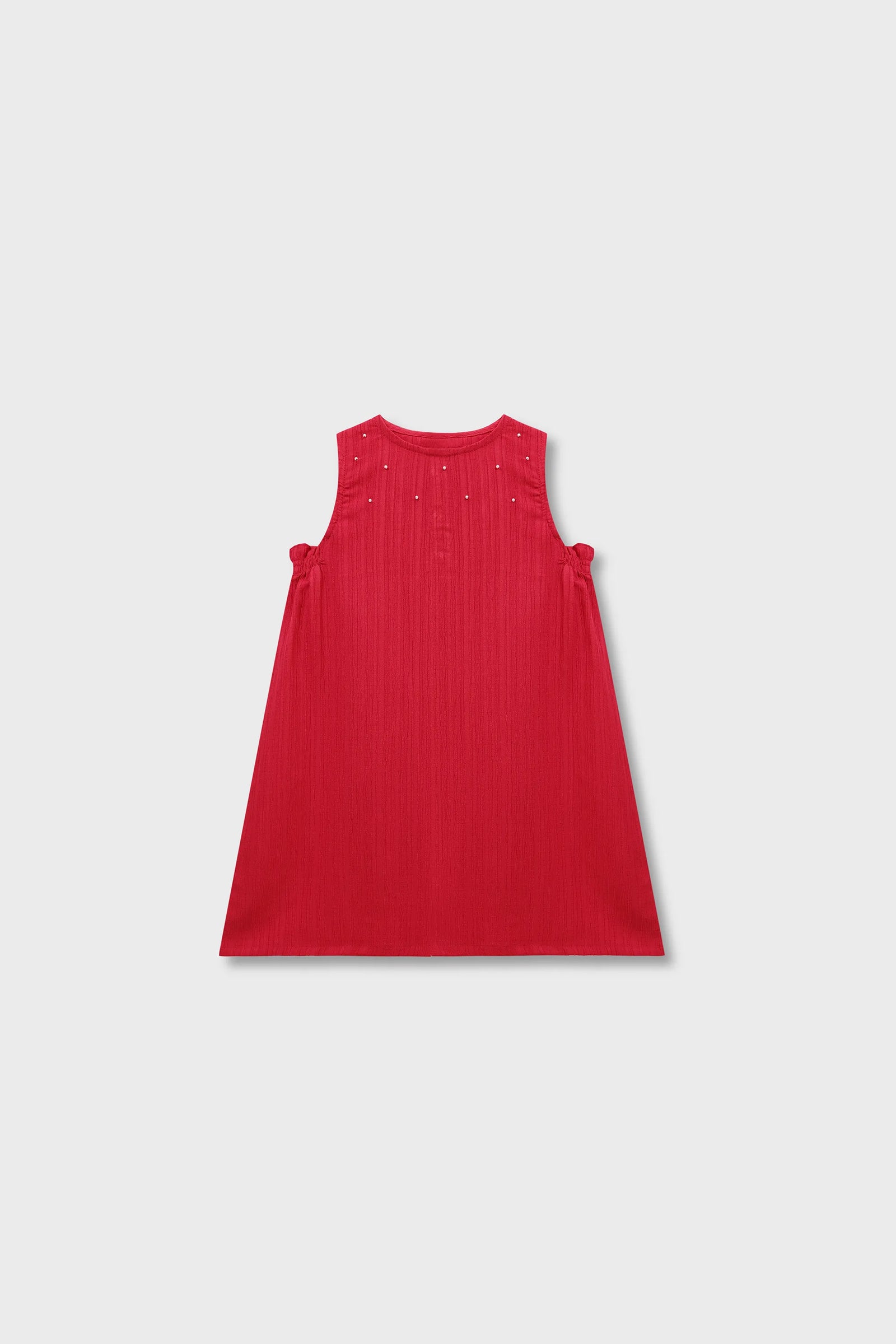 Scarlet Elegance Cotton Dress