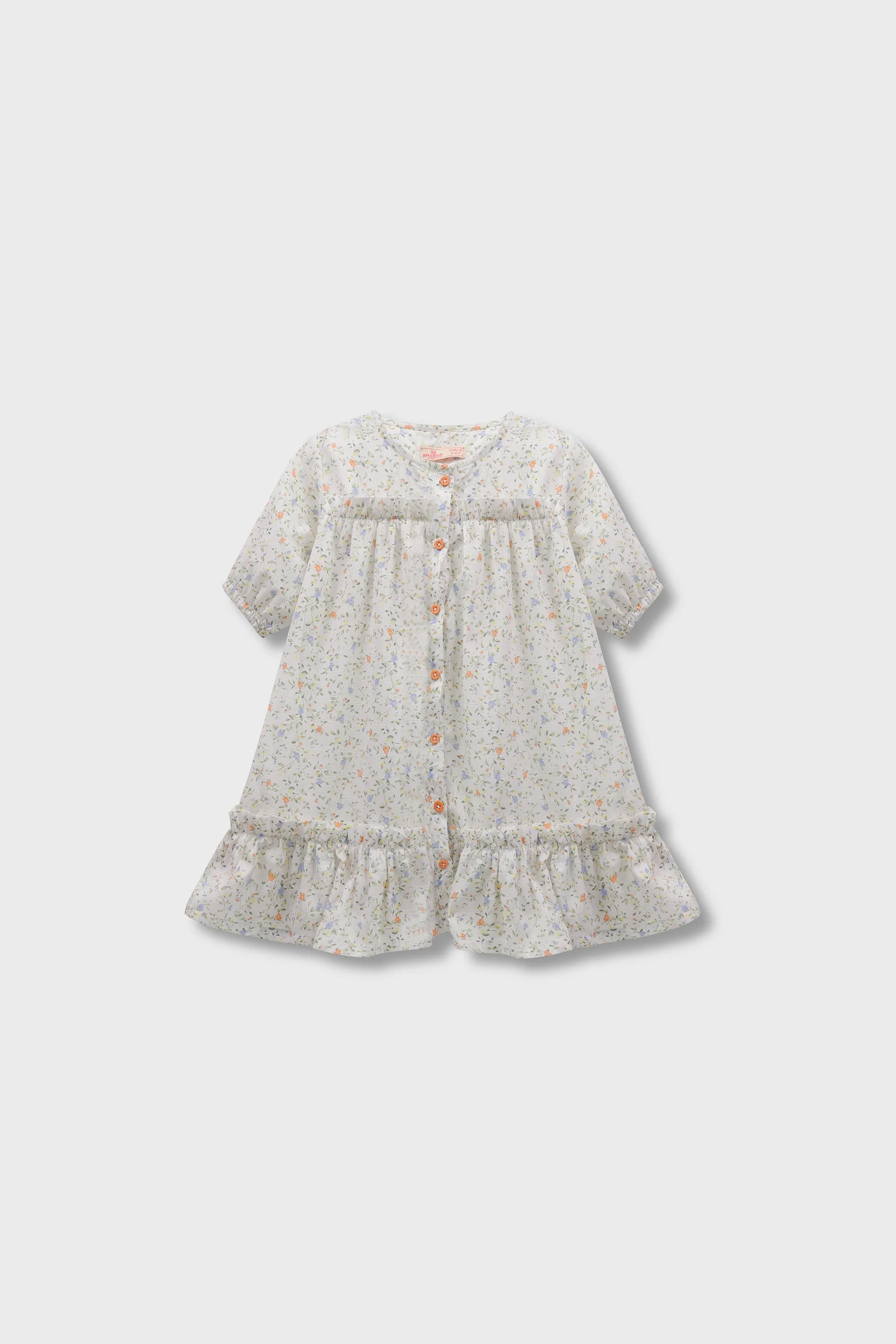 Garden Blossom White Cotton Dress