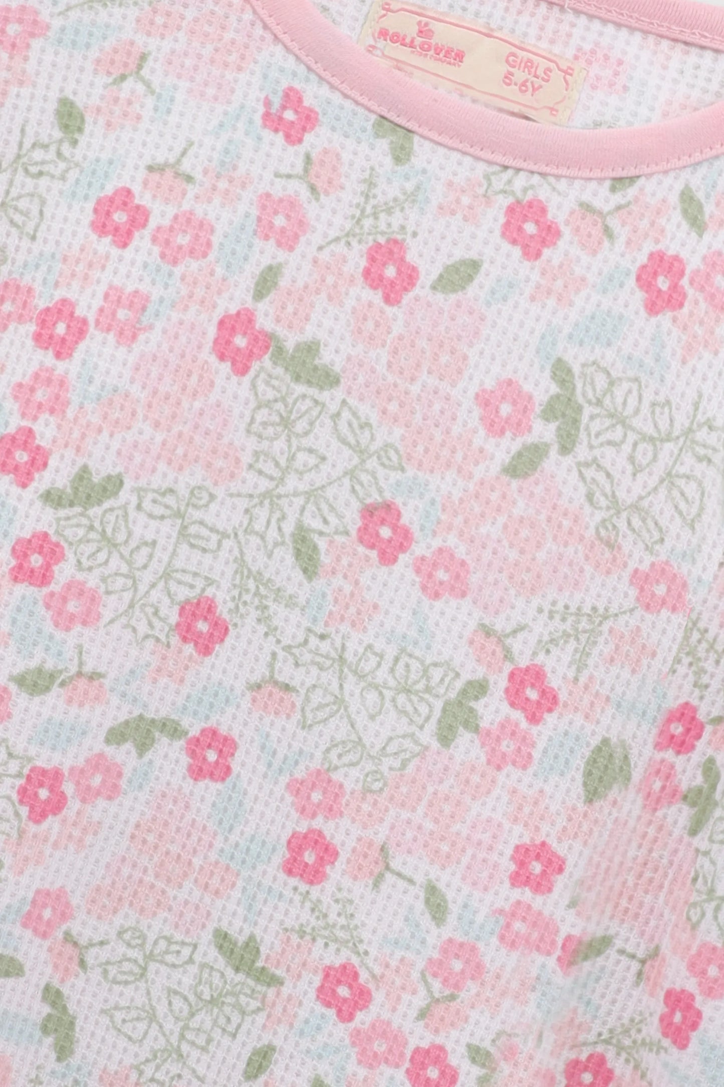 Girls White Printed Thermal Tee