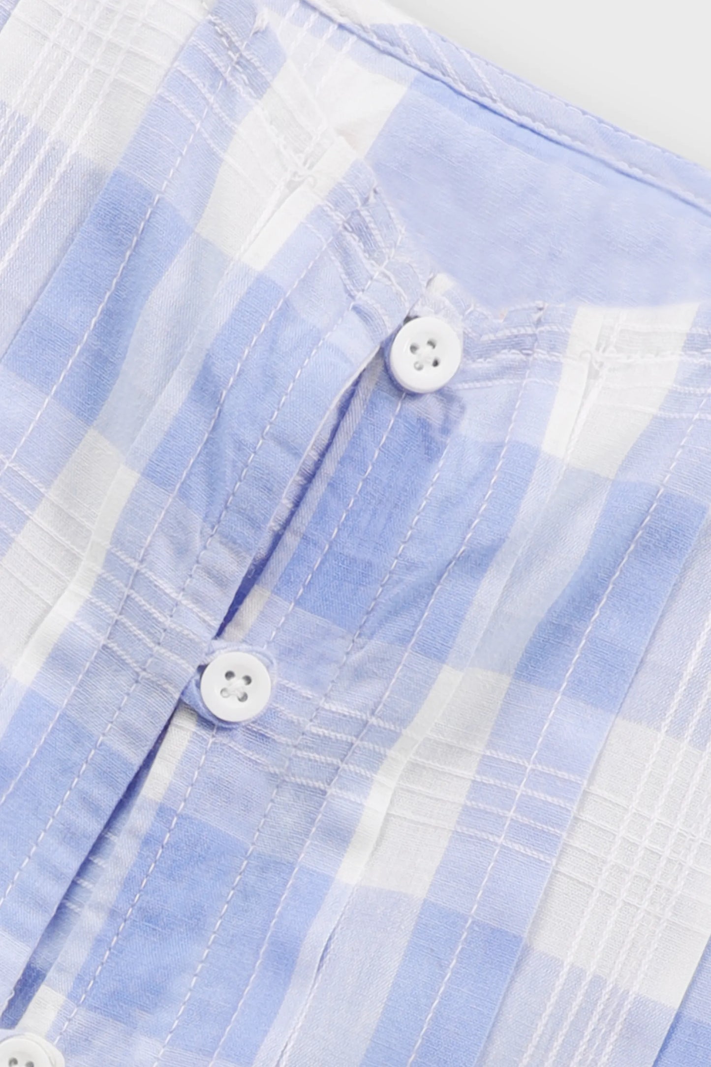 Sky Checkered Cotton Top