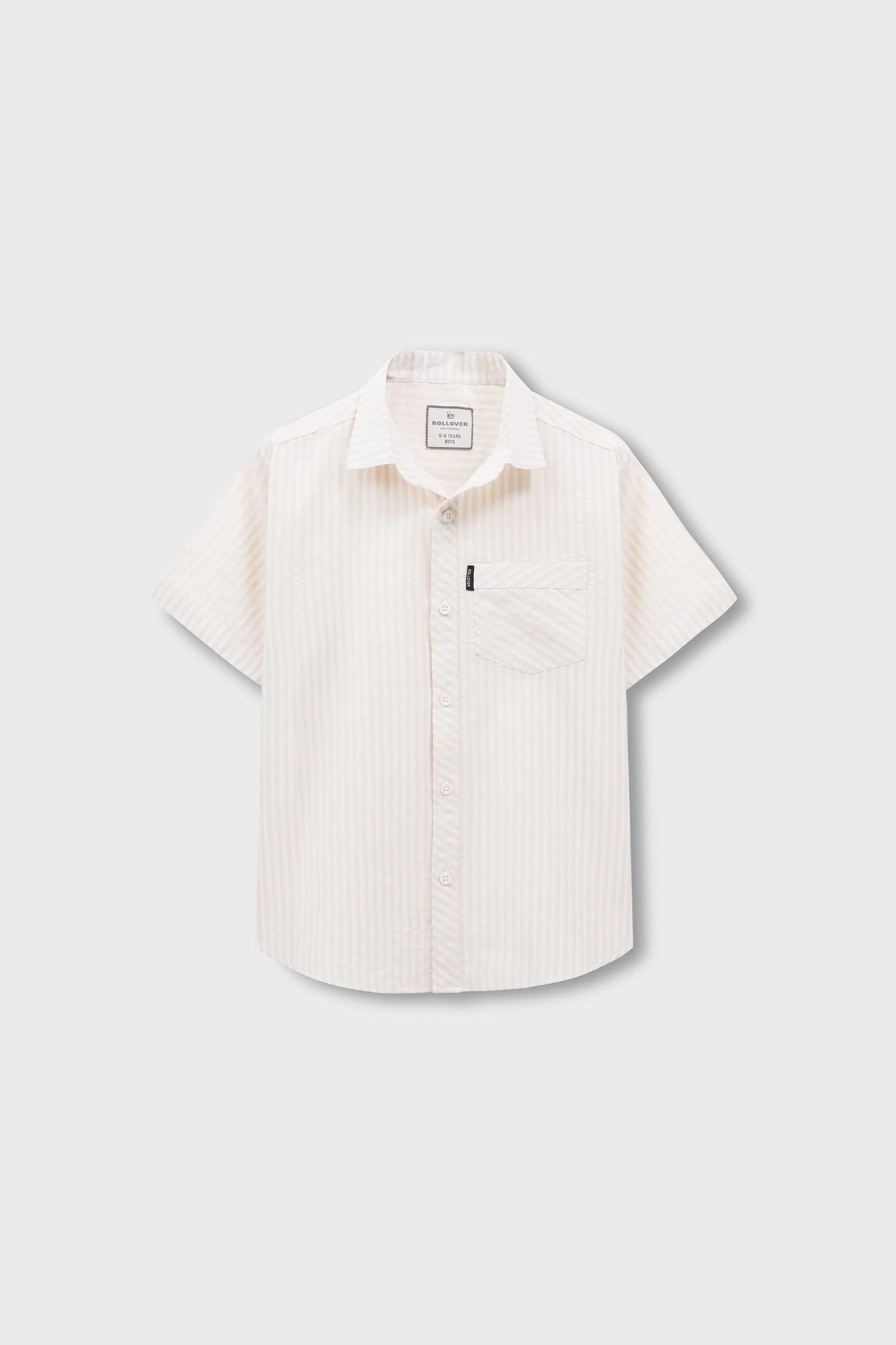 Boys Off-White Cotton Stripe Shirt