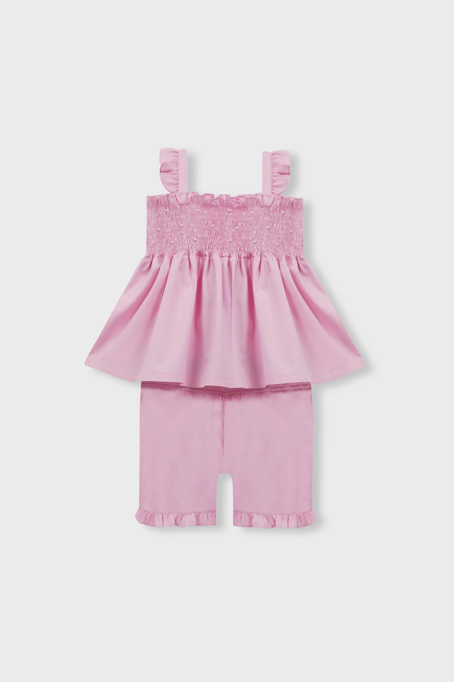 Rosy Smocked Cotton Dress Set