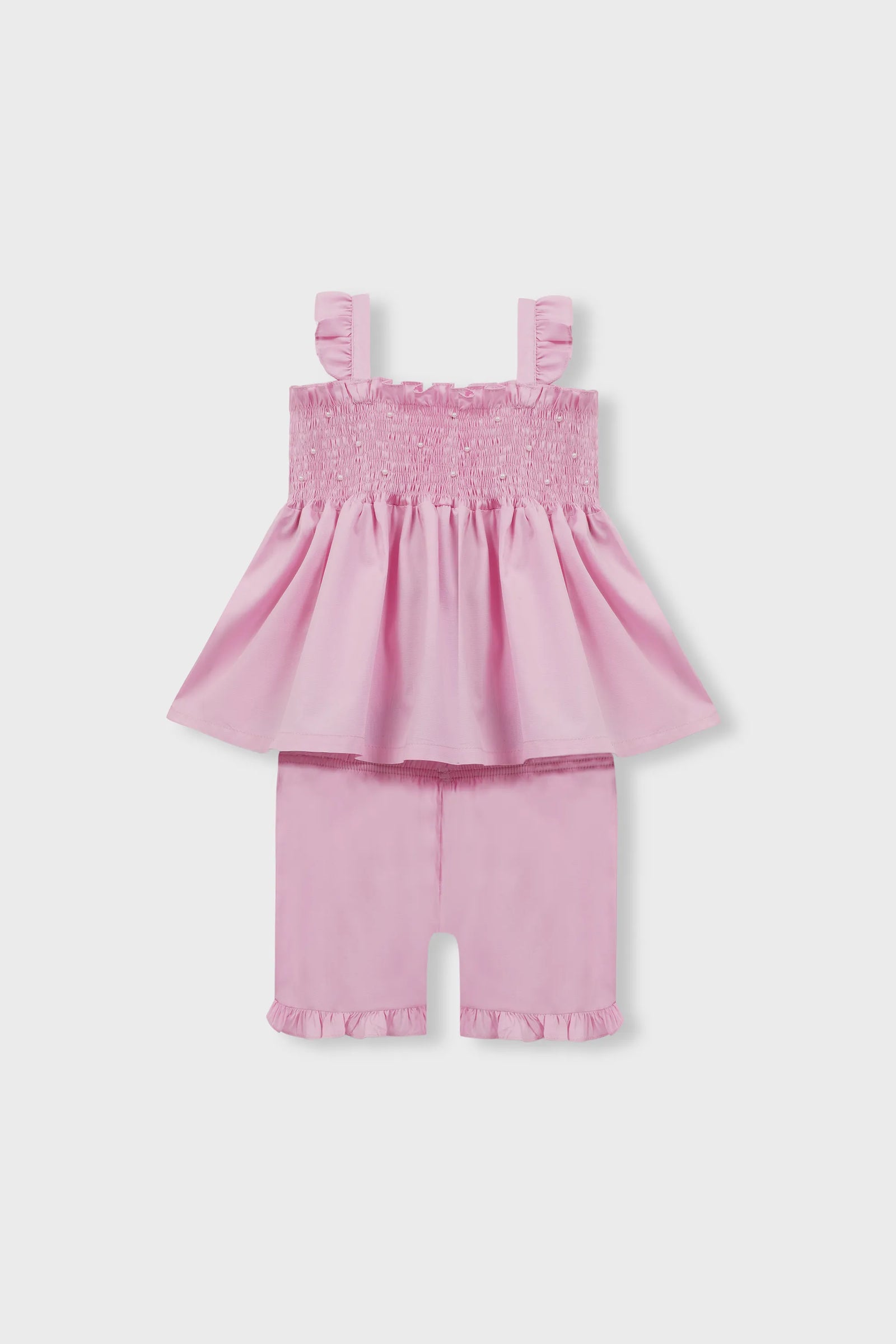 Rosy Smocked Cotton Dress Set