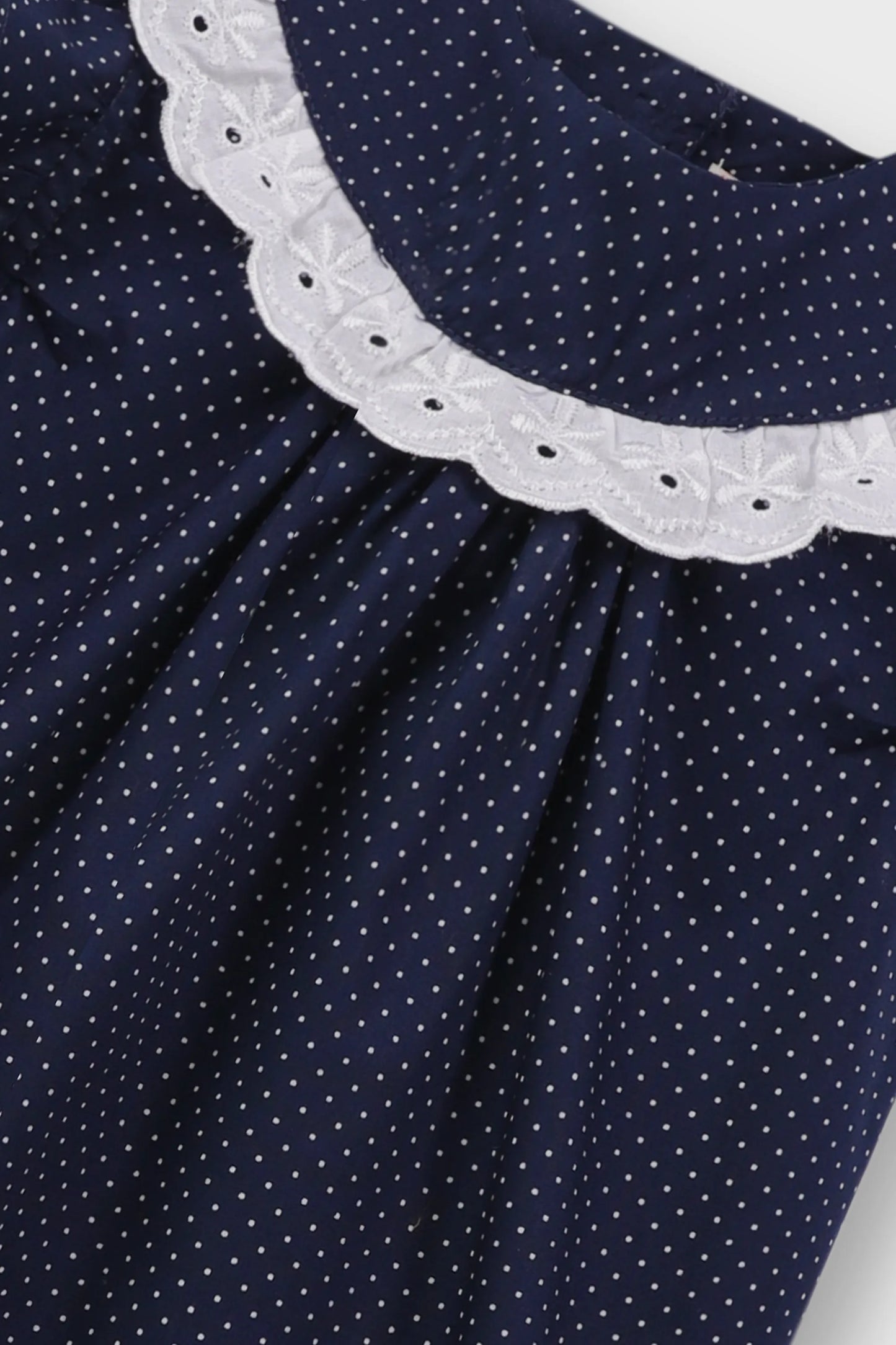 Navy Polka Dot Dress Set