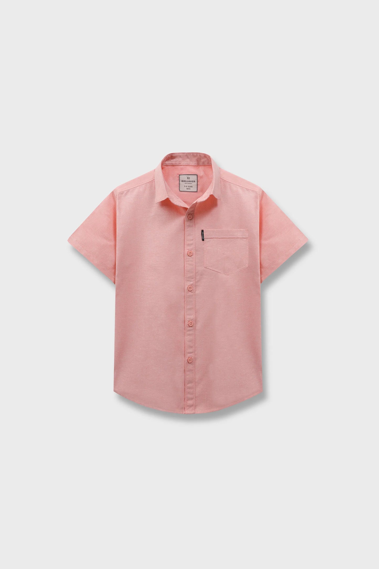 Boys Solid Peach Chambray Shirt