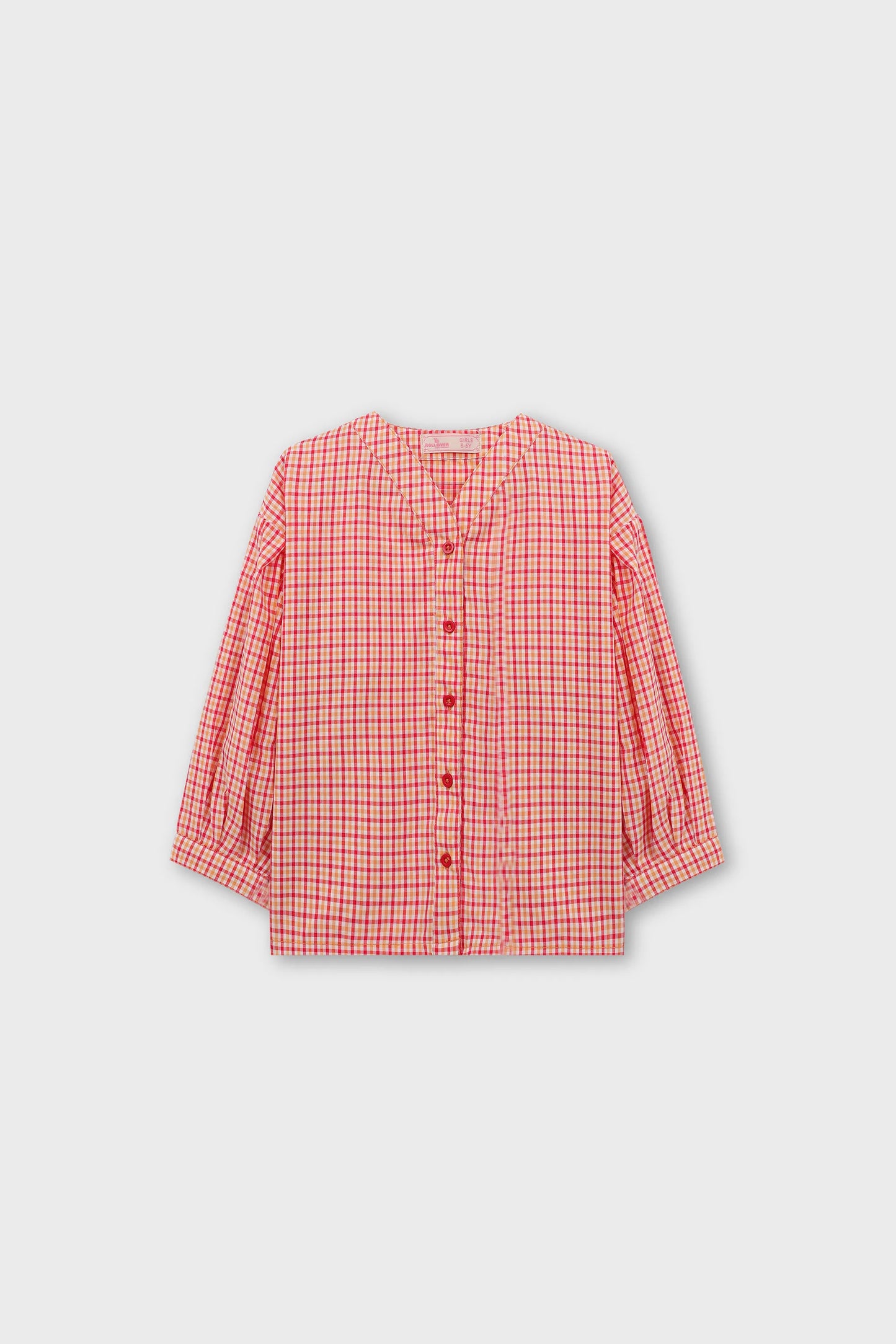 Red Checkered Puffy Top