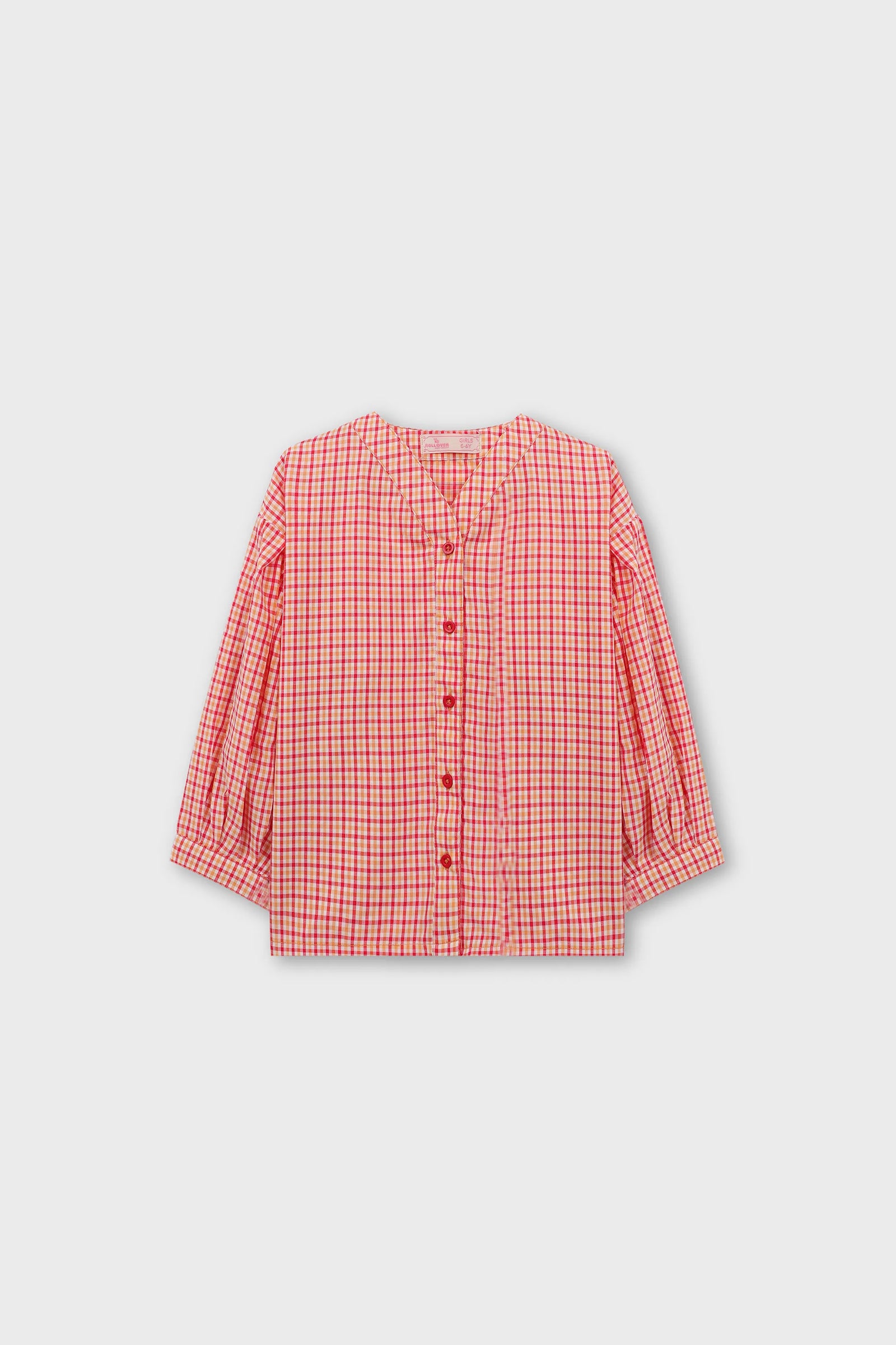 Red Checkered Puffy Top