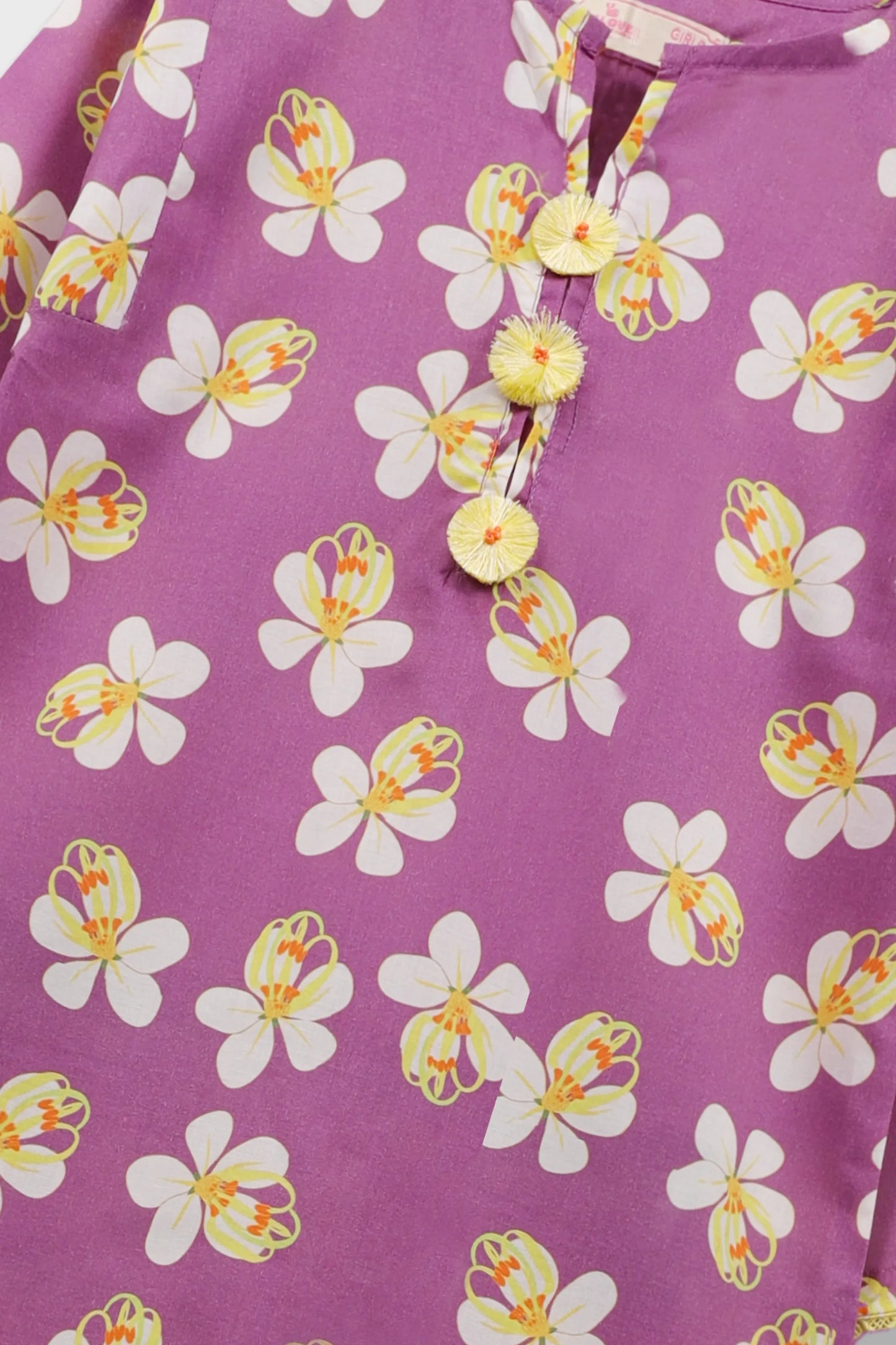 Purple Printed Casual Kurta Set - 2pc