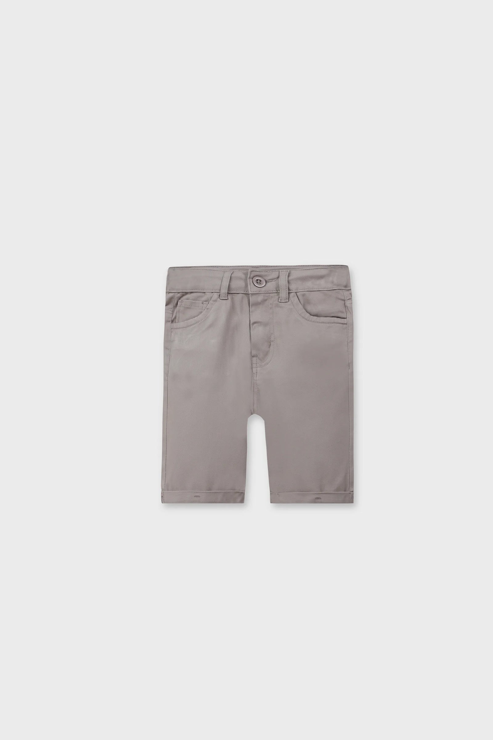 Boys Gray Twill Knee-Length Shorts