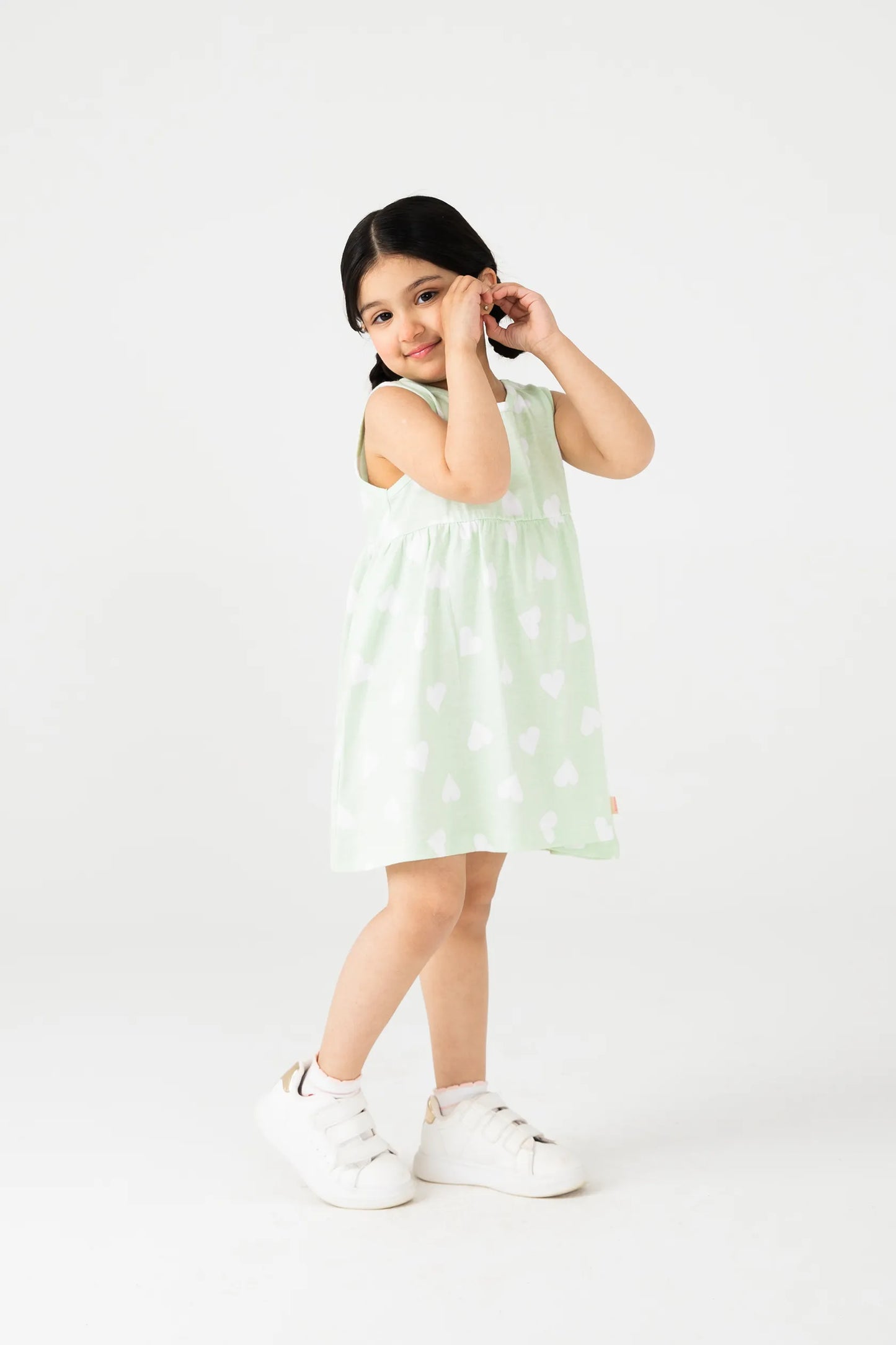 Pistachio Heart Jersey Frock