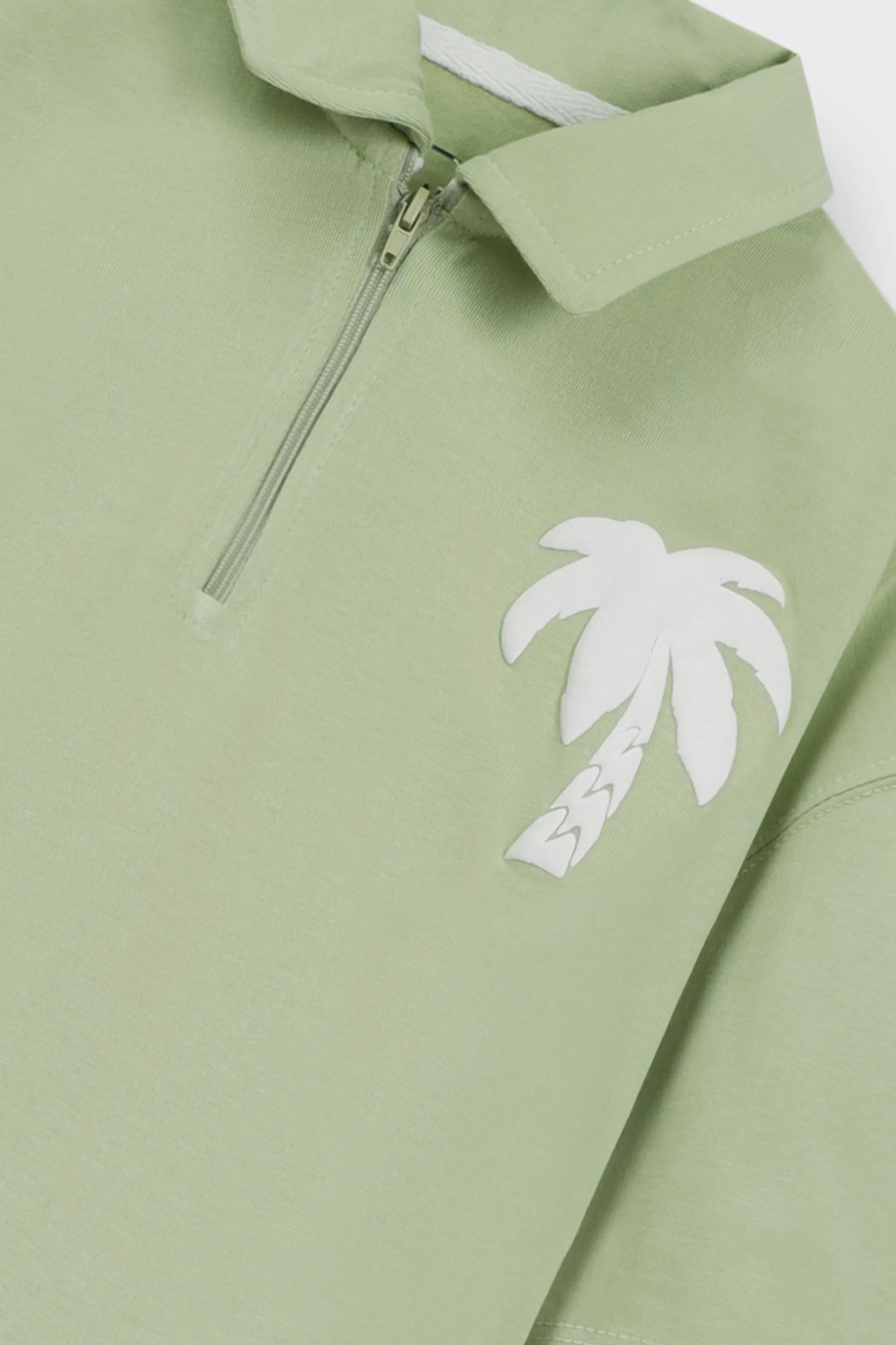 Boys Pistachio Palm Polo Co-ord Set