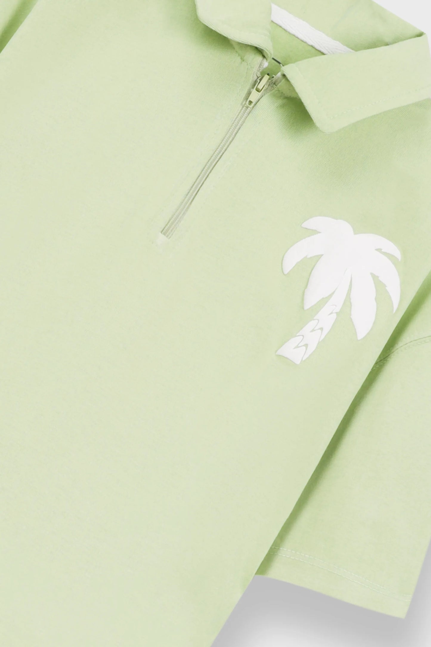 Boys Pistachio Palm Polo Co-ord Set