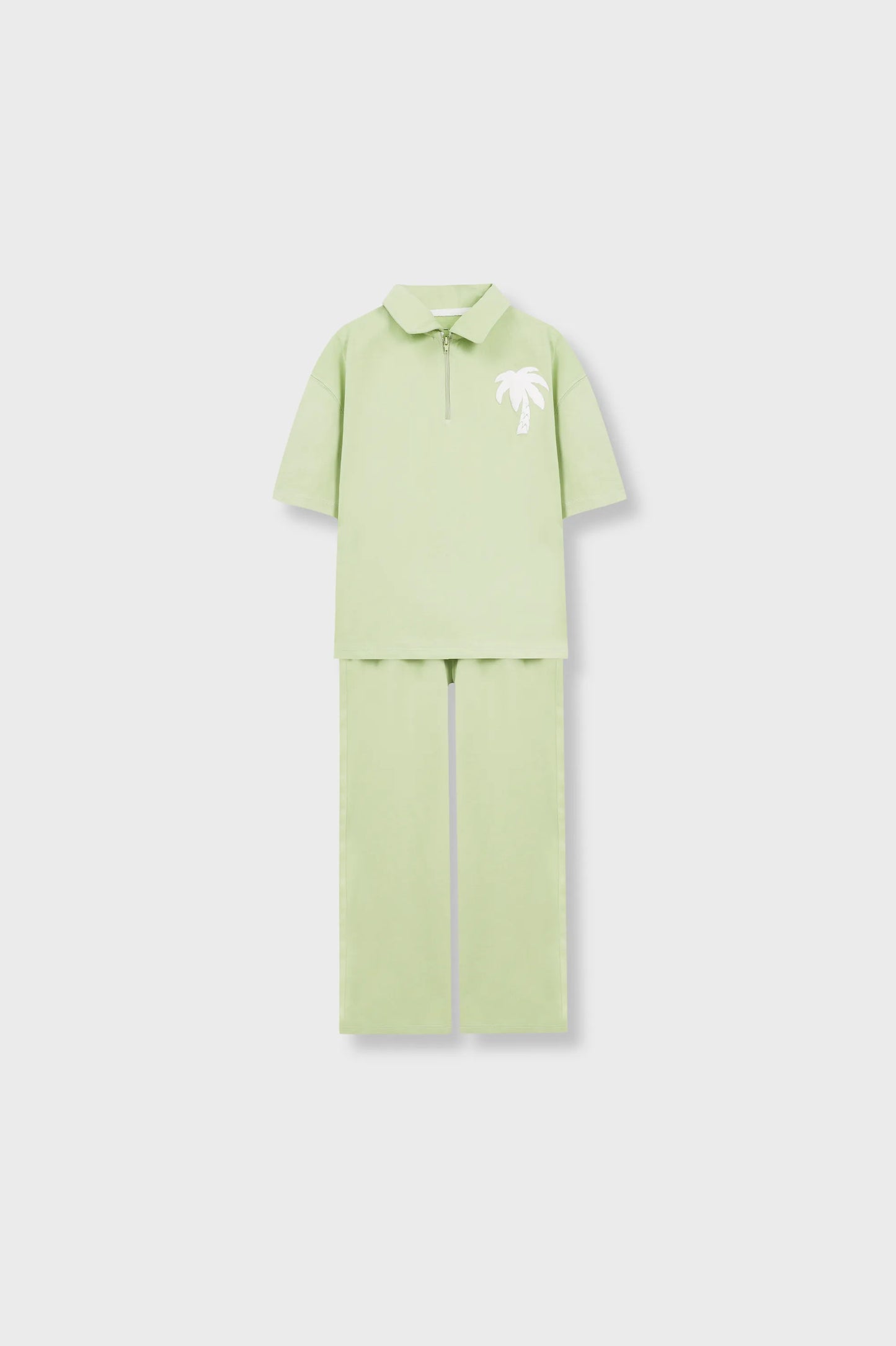 Boys Pistachio Palm Polo Co-ord Set