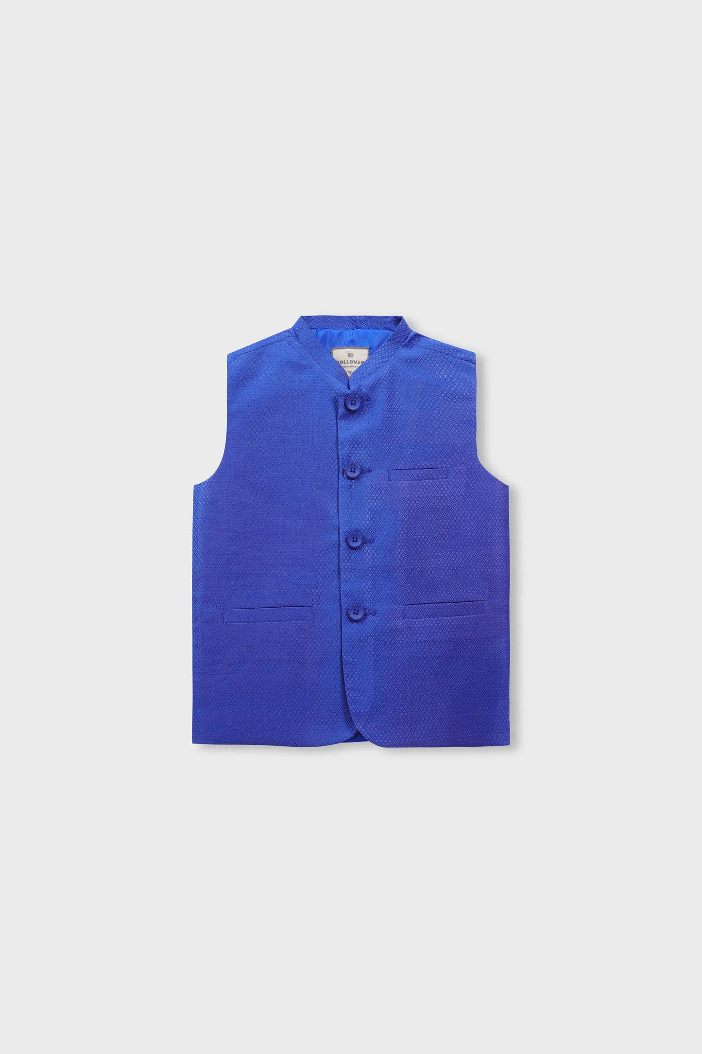Boys Royal Blue Jamawar Waistcoat