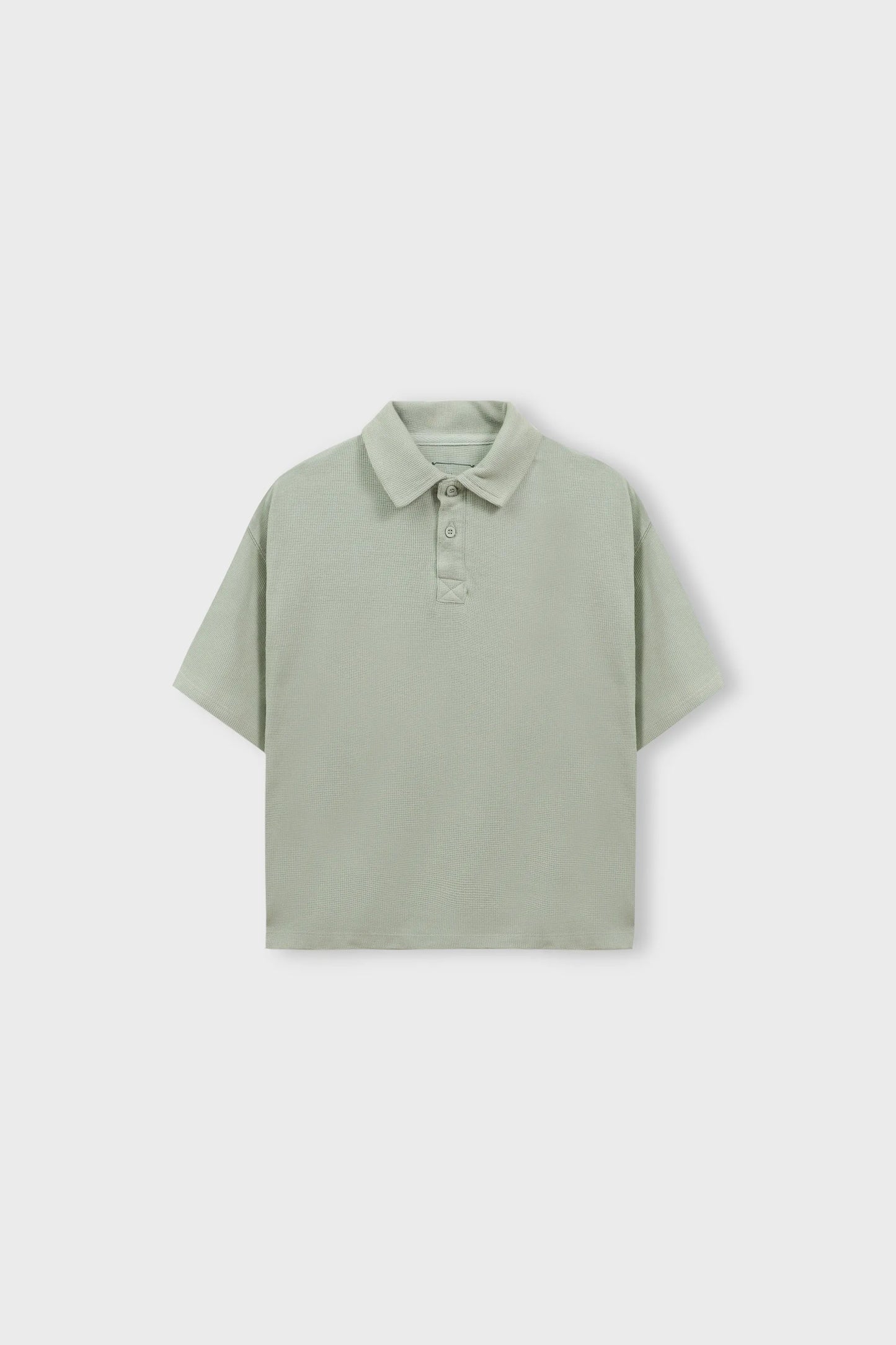 Sage Green Waffle Relaxed Polo