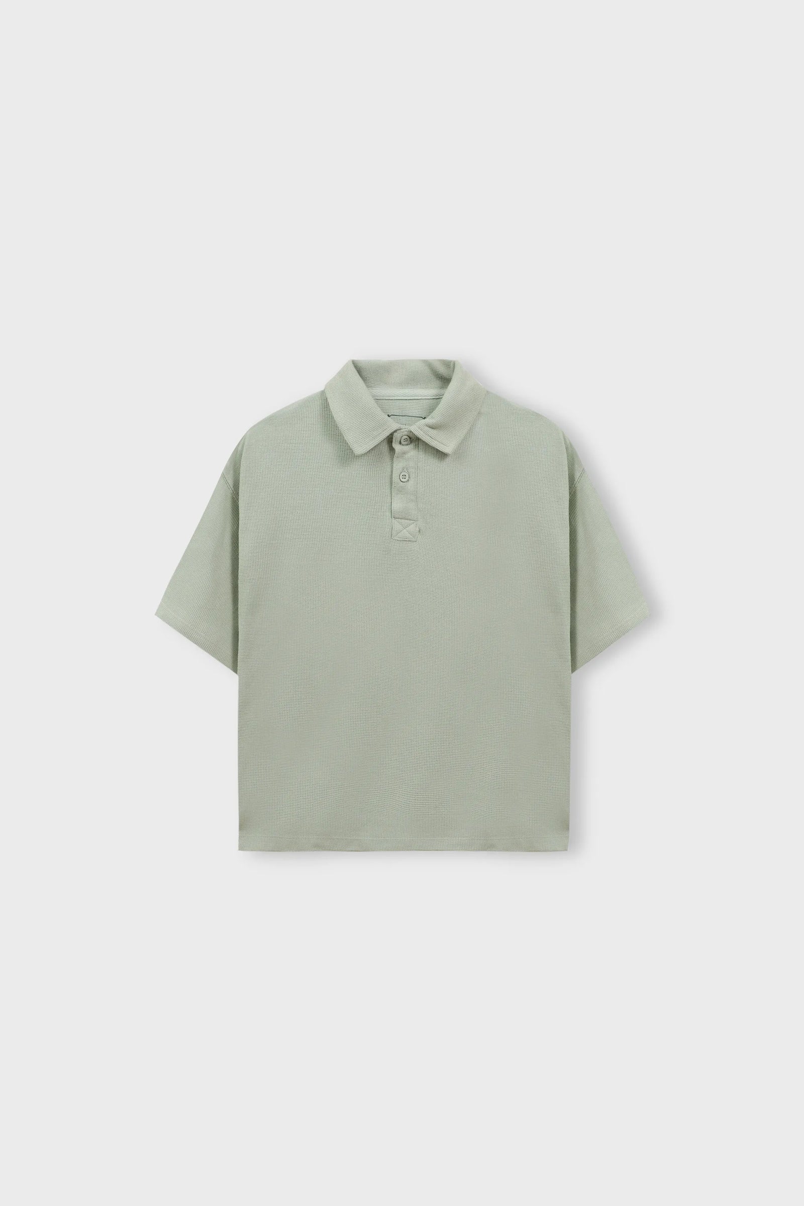Sage Green Waffle Relaxed Polo