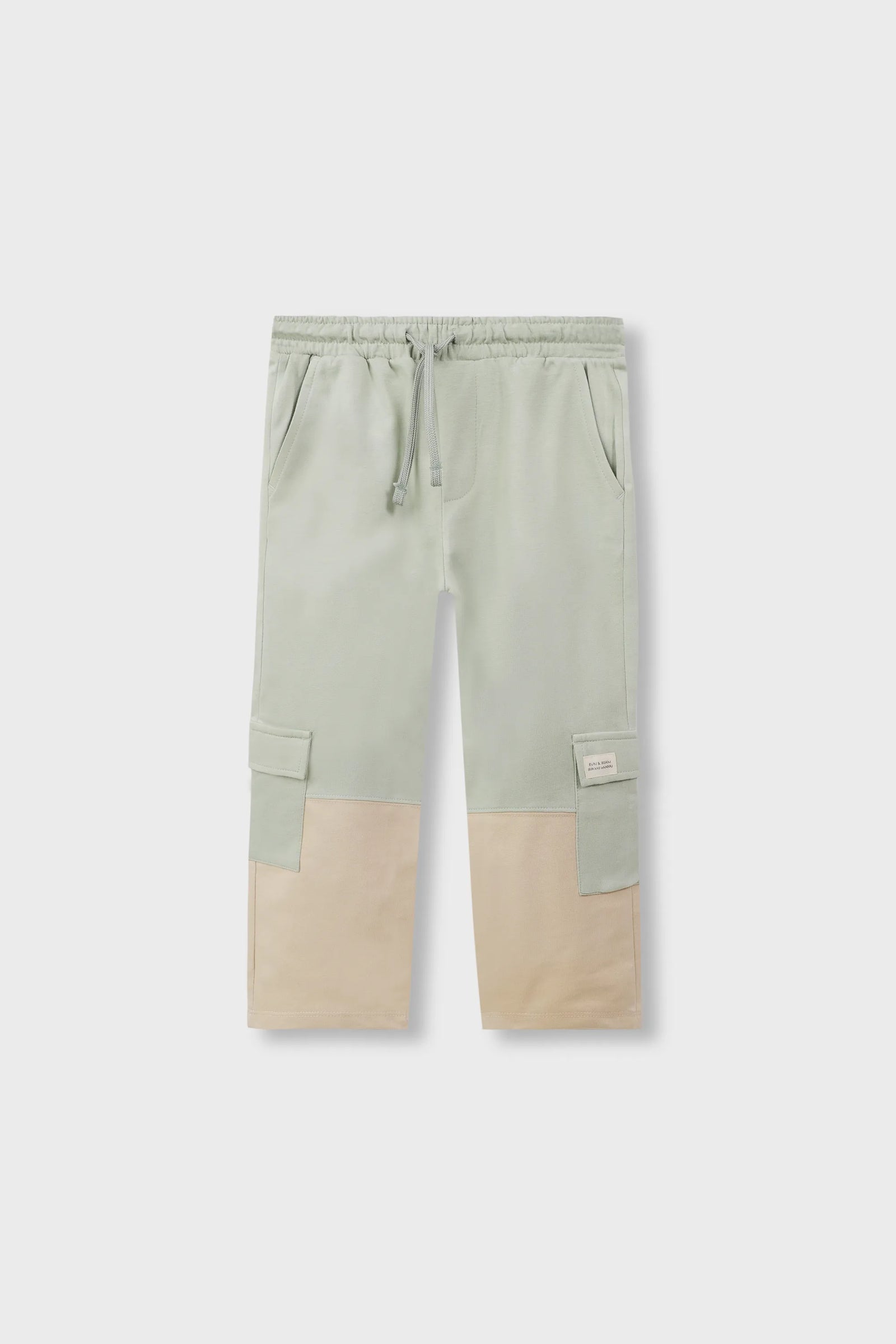 Boys Sage Green Cargo Patch Trousers