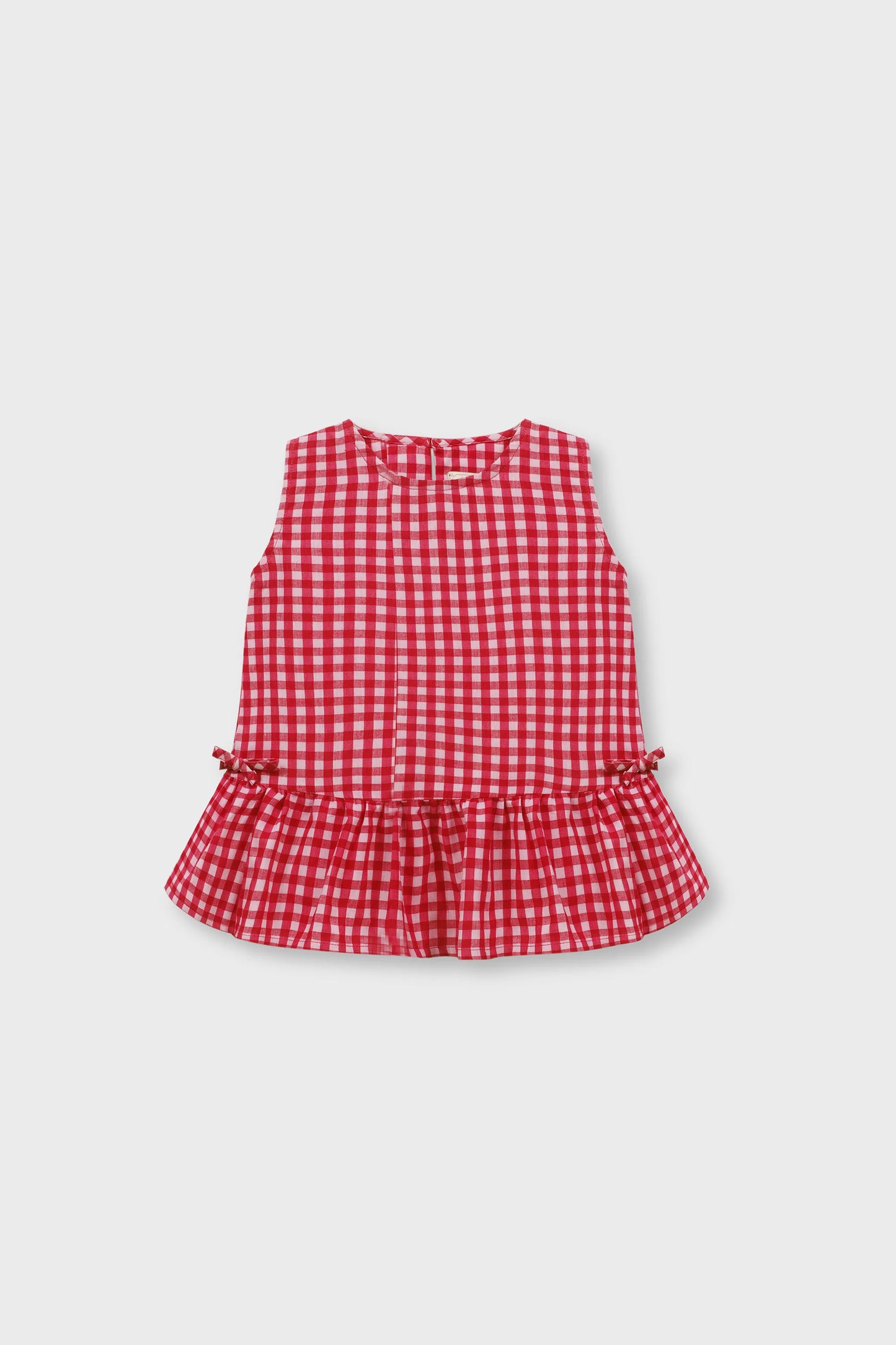 Red Gingham Twirl Top