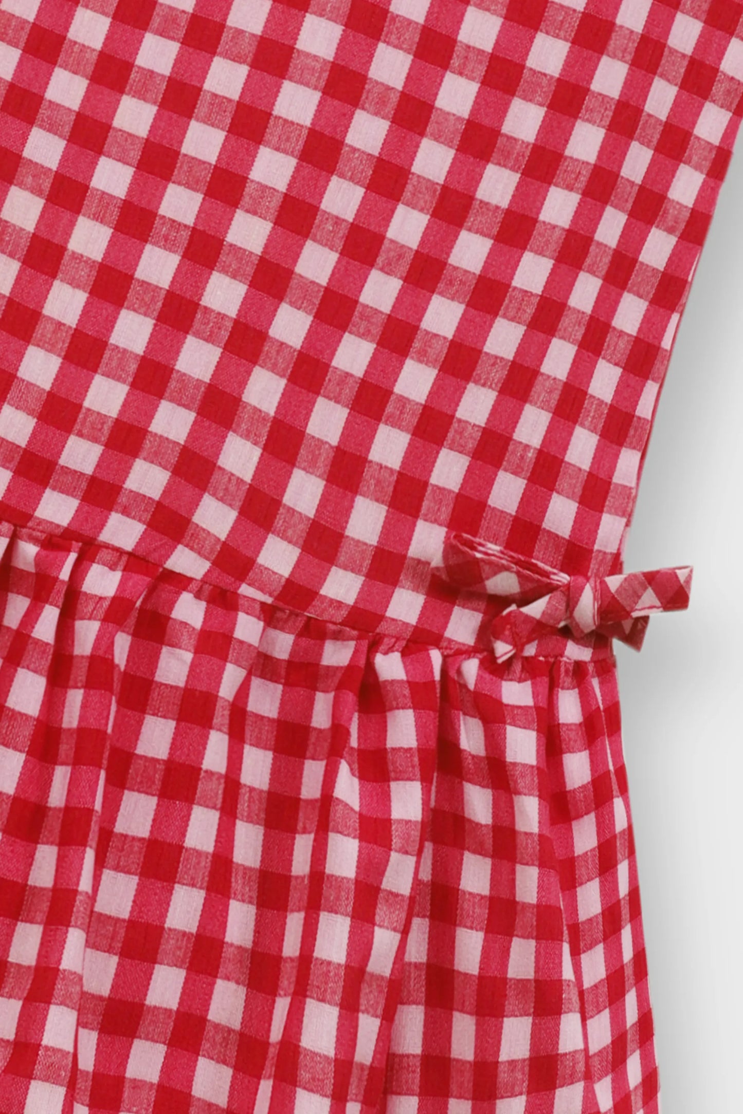 Red Gingham Twirl Top