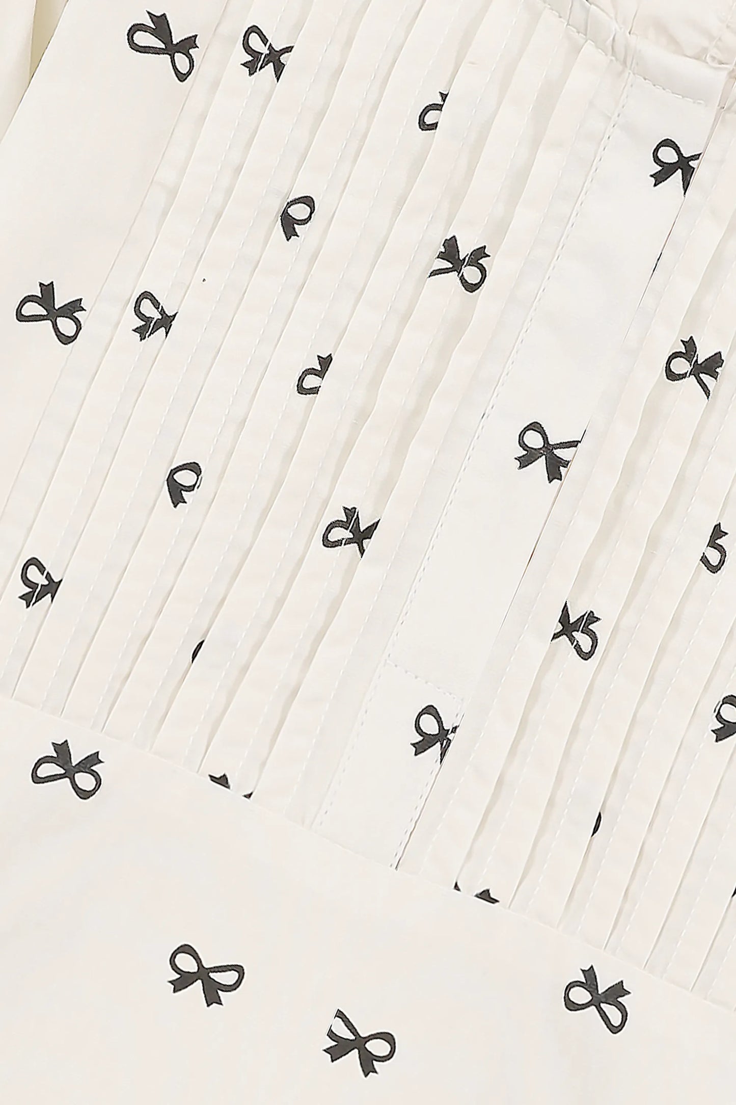 Ivory Printed Pintuck Top