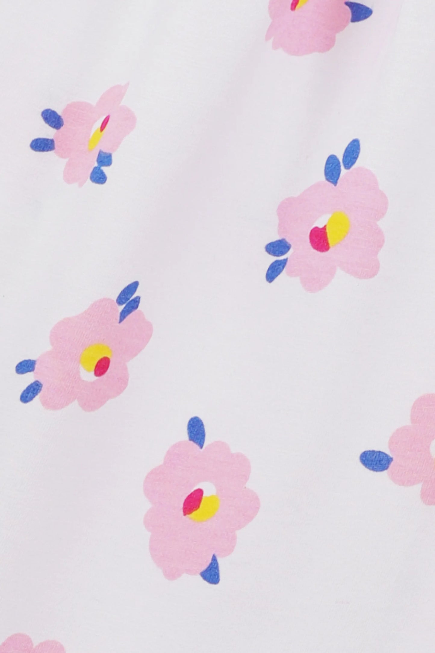 White Floral Print Jersey Frock