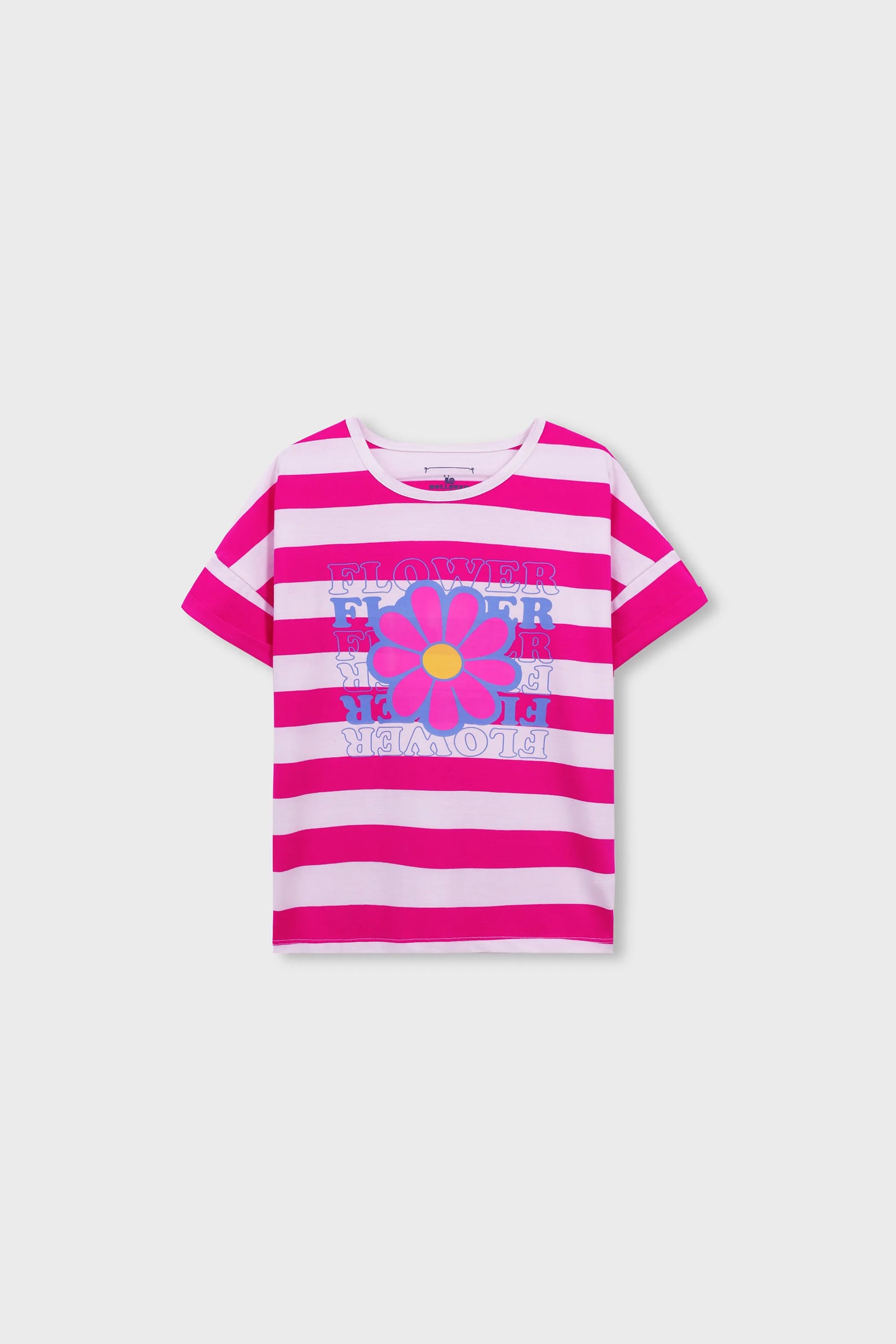 Pink Playful Striped Graphic Tee