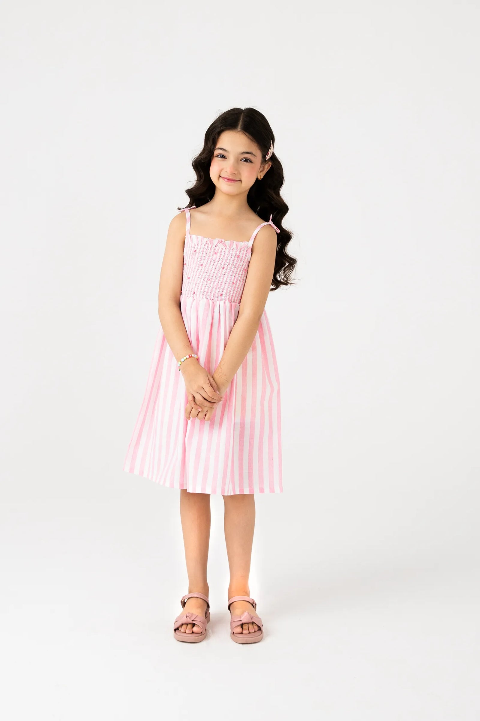 Blush Stripe Blossom Dress