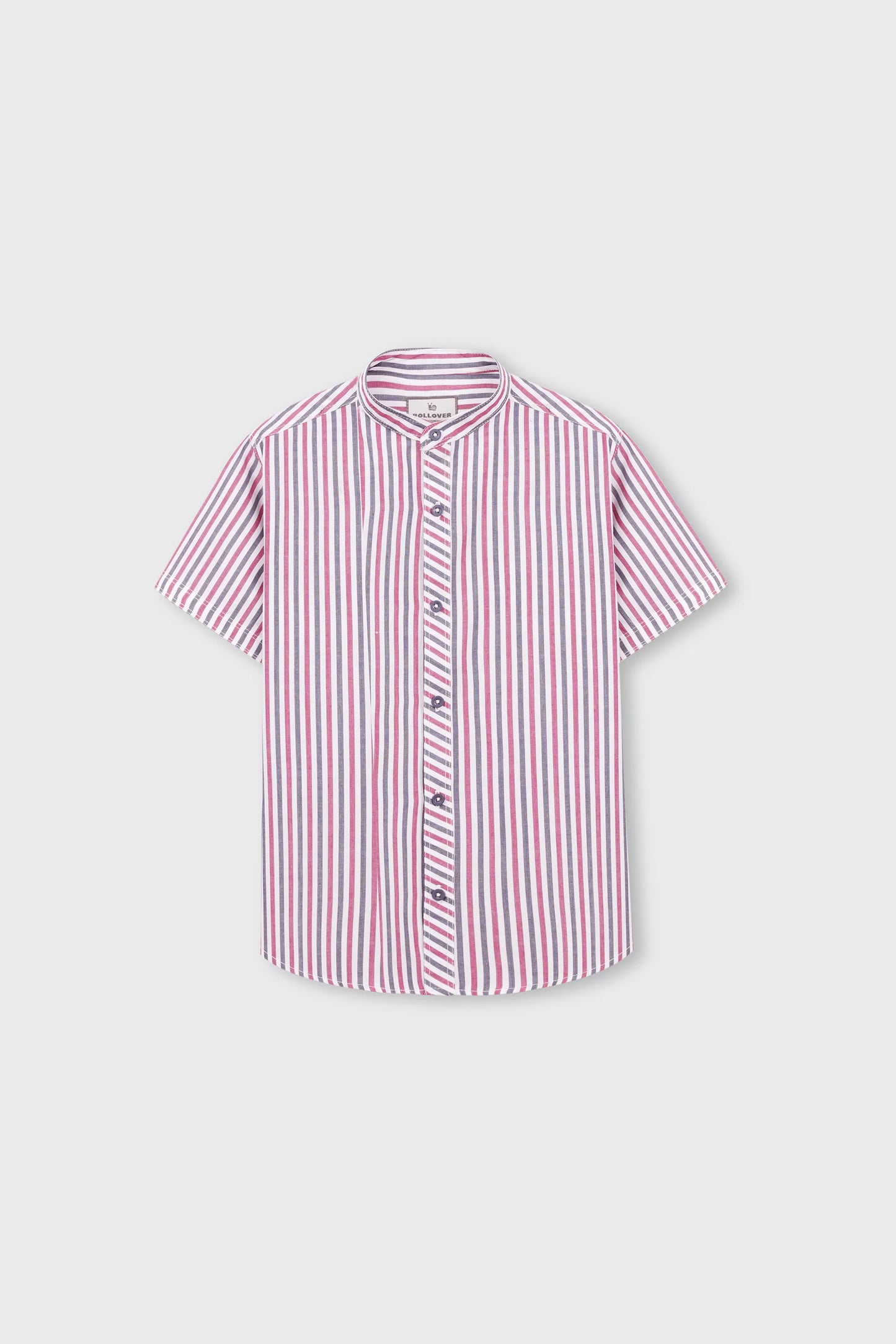 Bold Stripe Button-Up Cotton Shirt