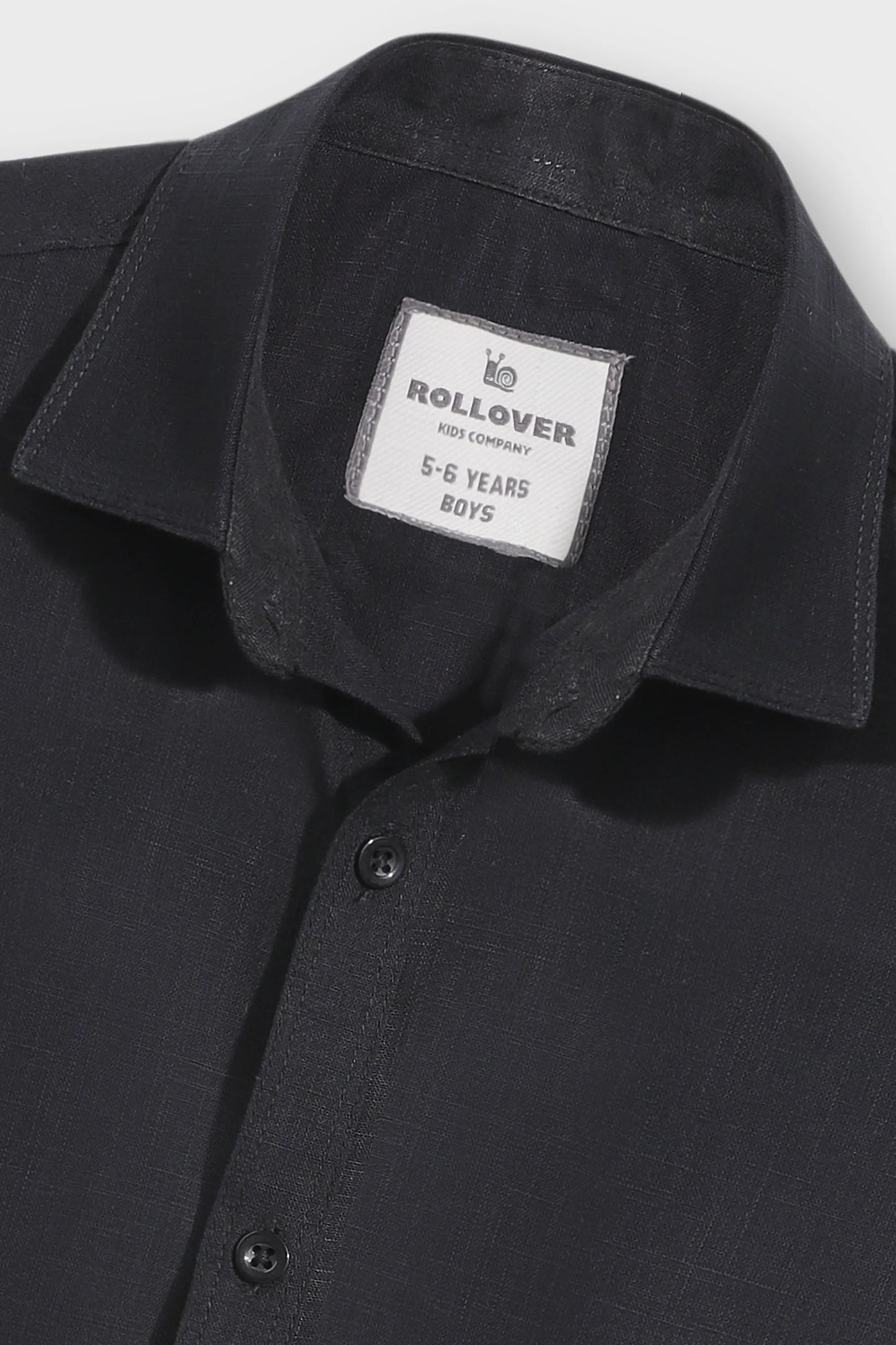 Boys Black Rocket Button Shirt