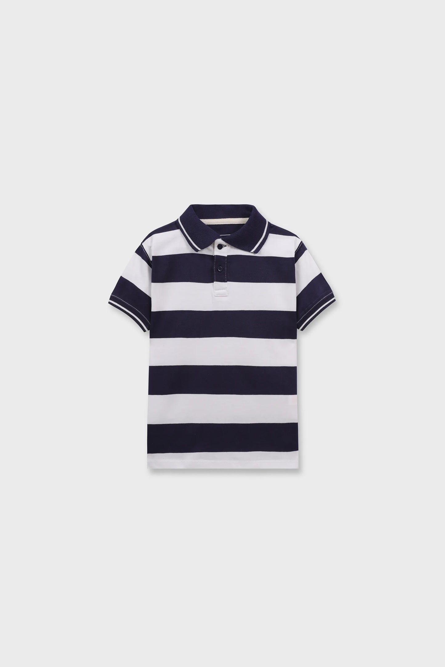 Boys Navy Stripe Polo