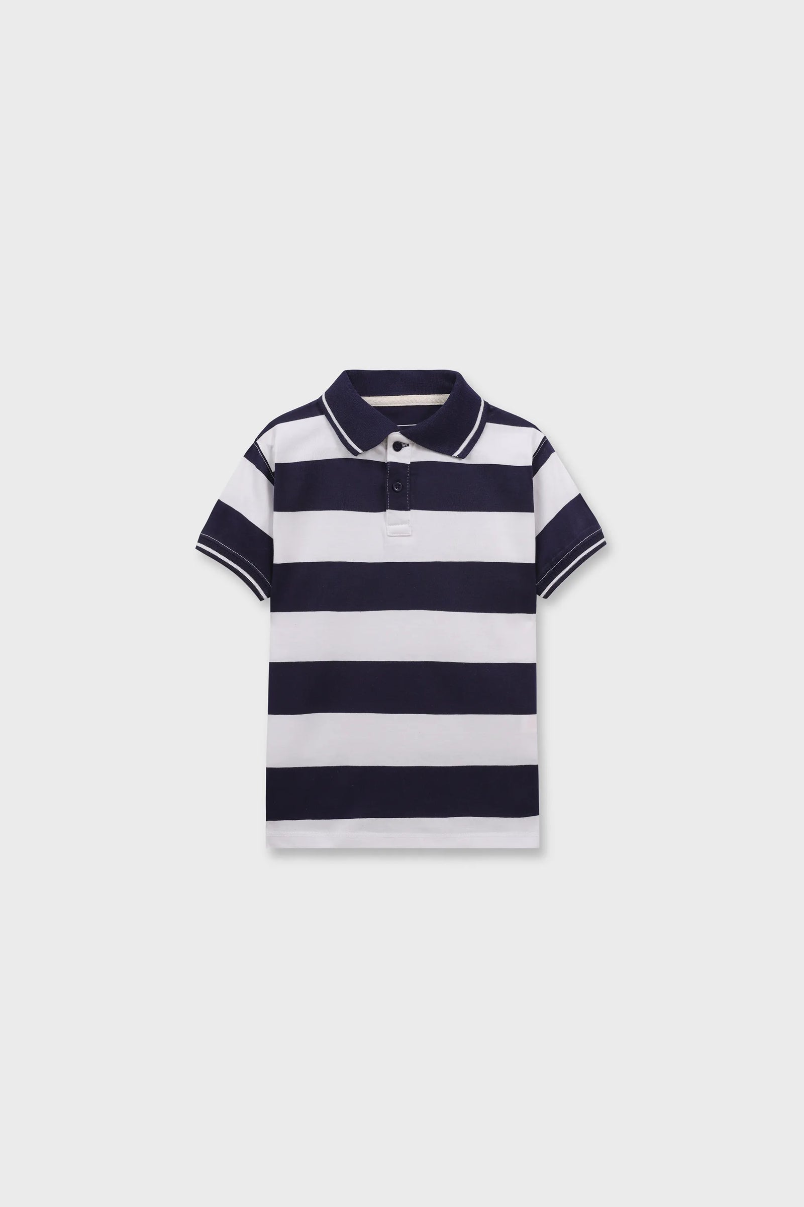 Boys Navy Stripe Polo