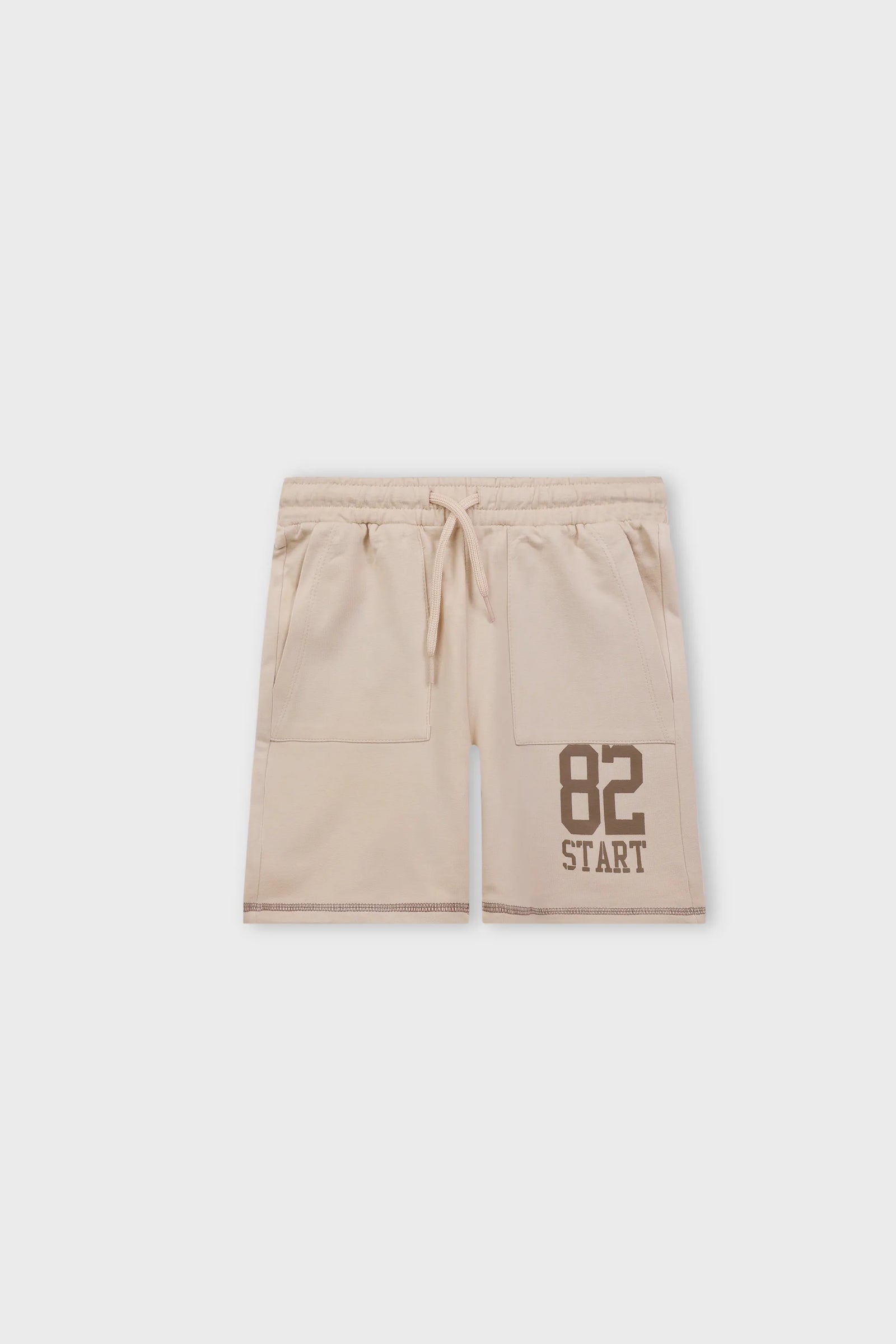 Boys Beige Athletic Terry Shorts