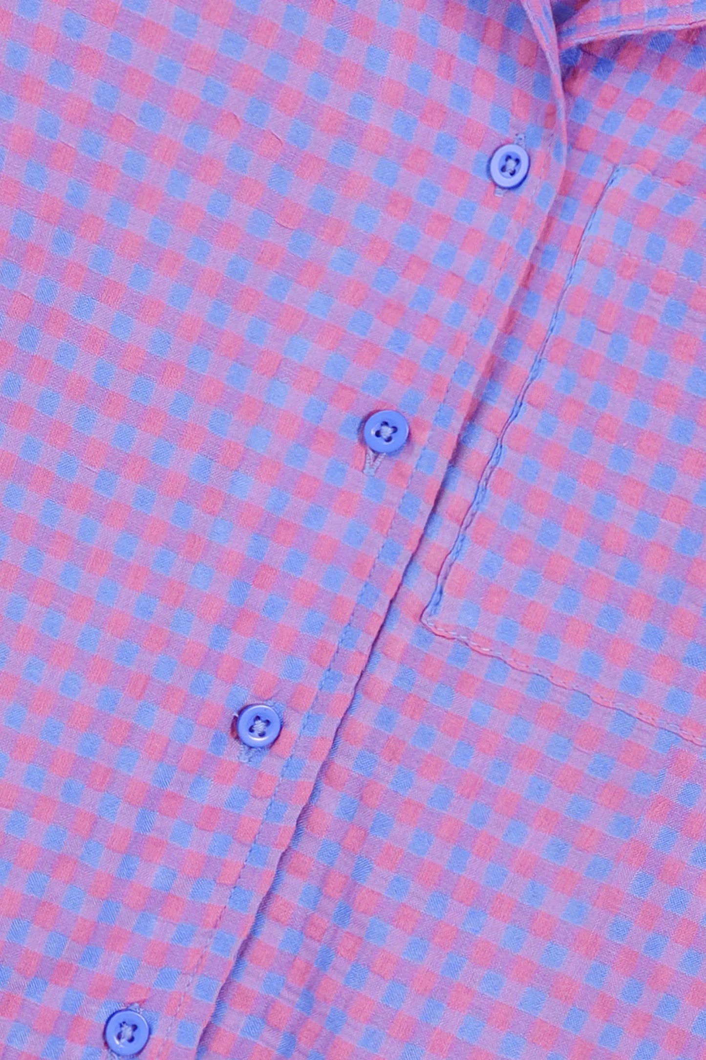 Blueberry Check Cotton Top