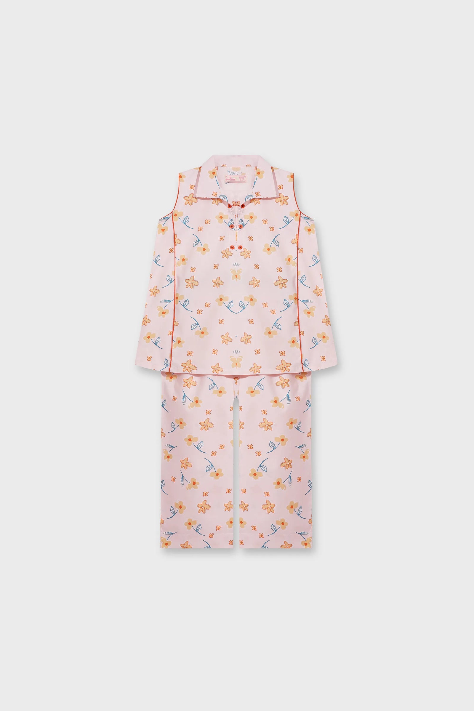 Girls Coral Whisper Cotton Co-ord Set