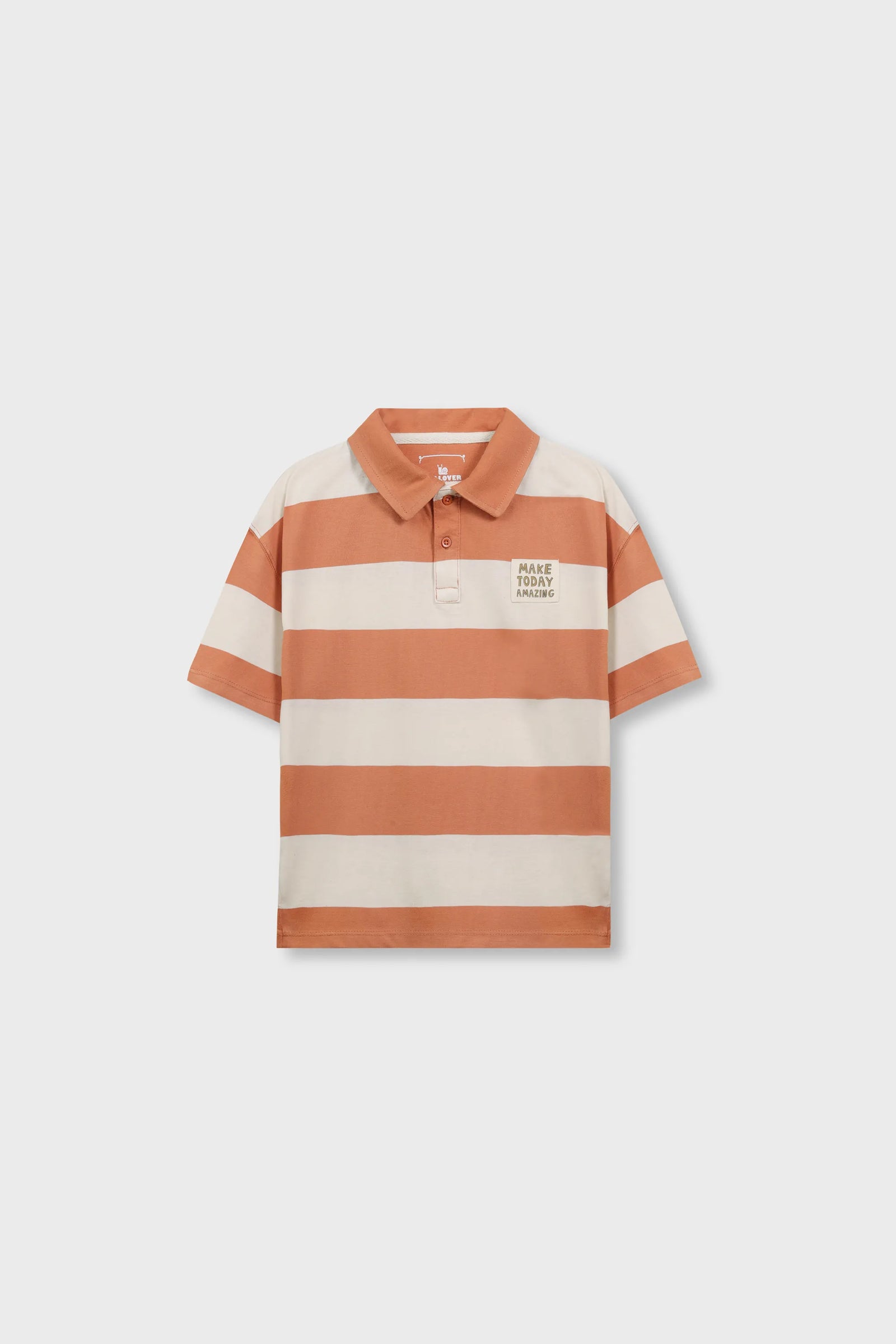 Boys Rust Stripes Baggy Polo