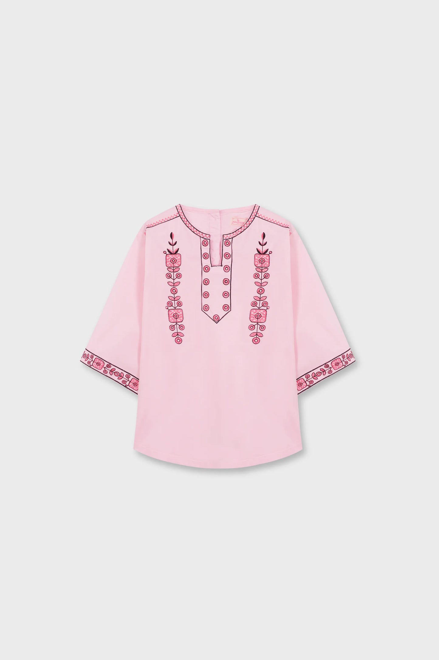 Glowy Pink Embroidered Top