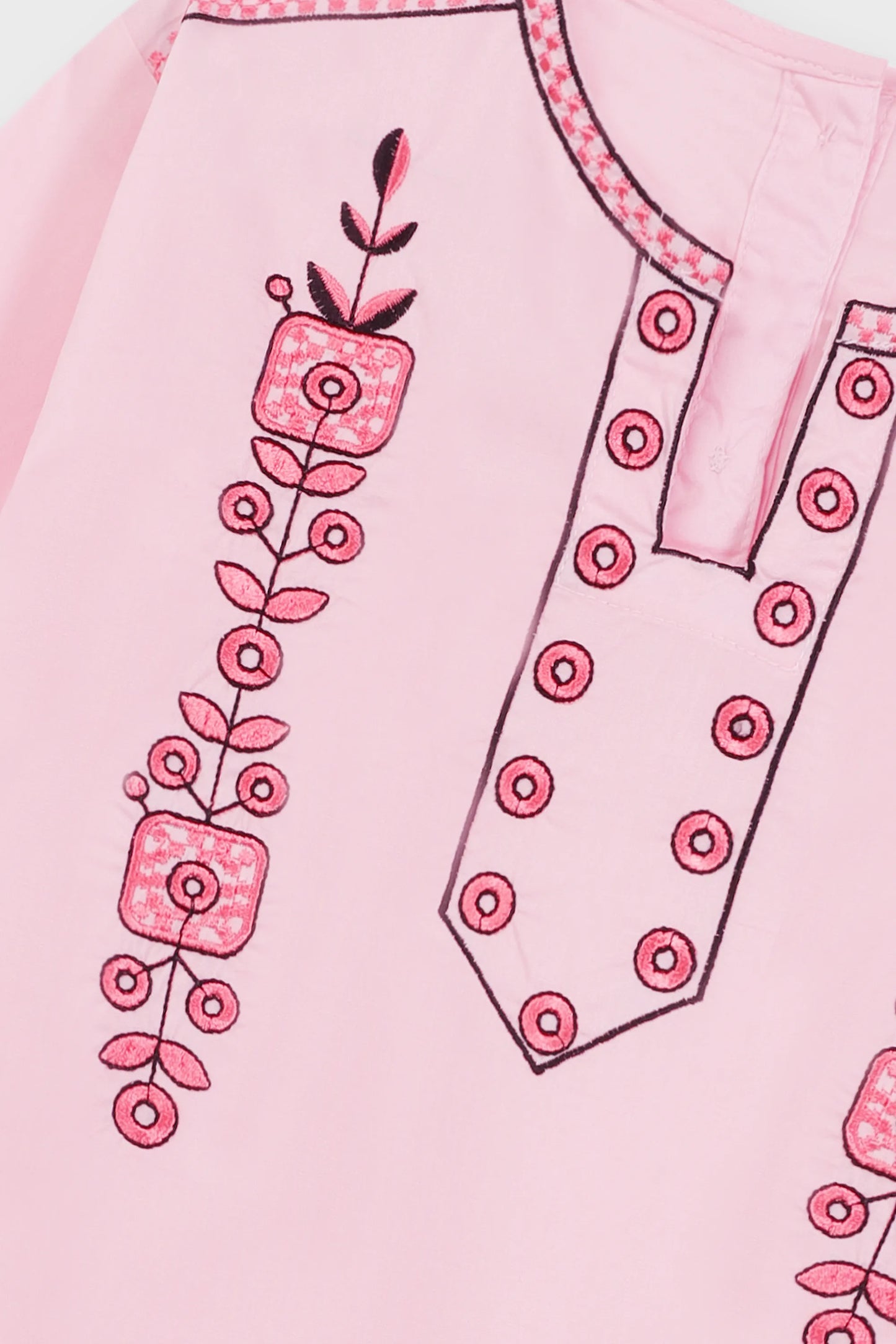 Glowy Pink Embroidered Top