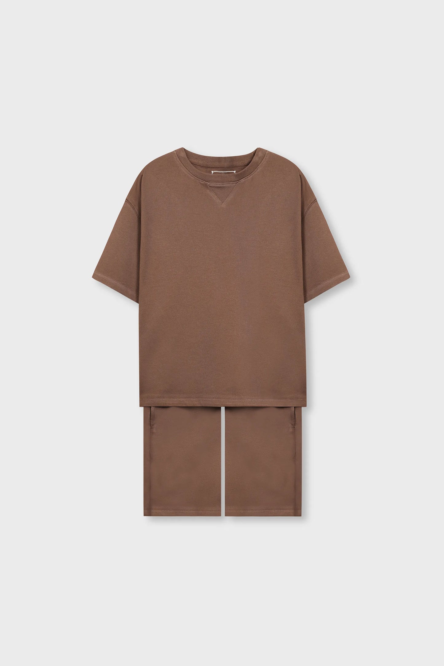 Boys Solid Brown Co-ord Set