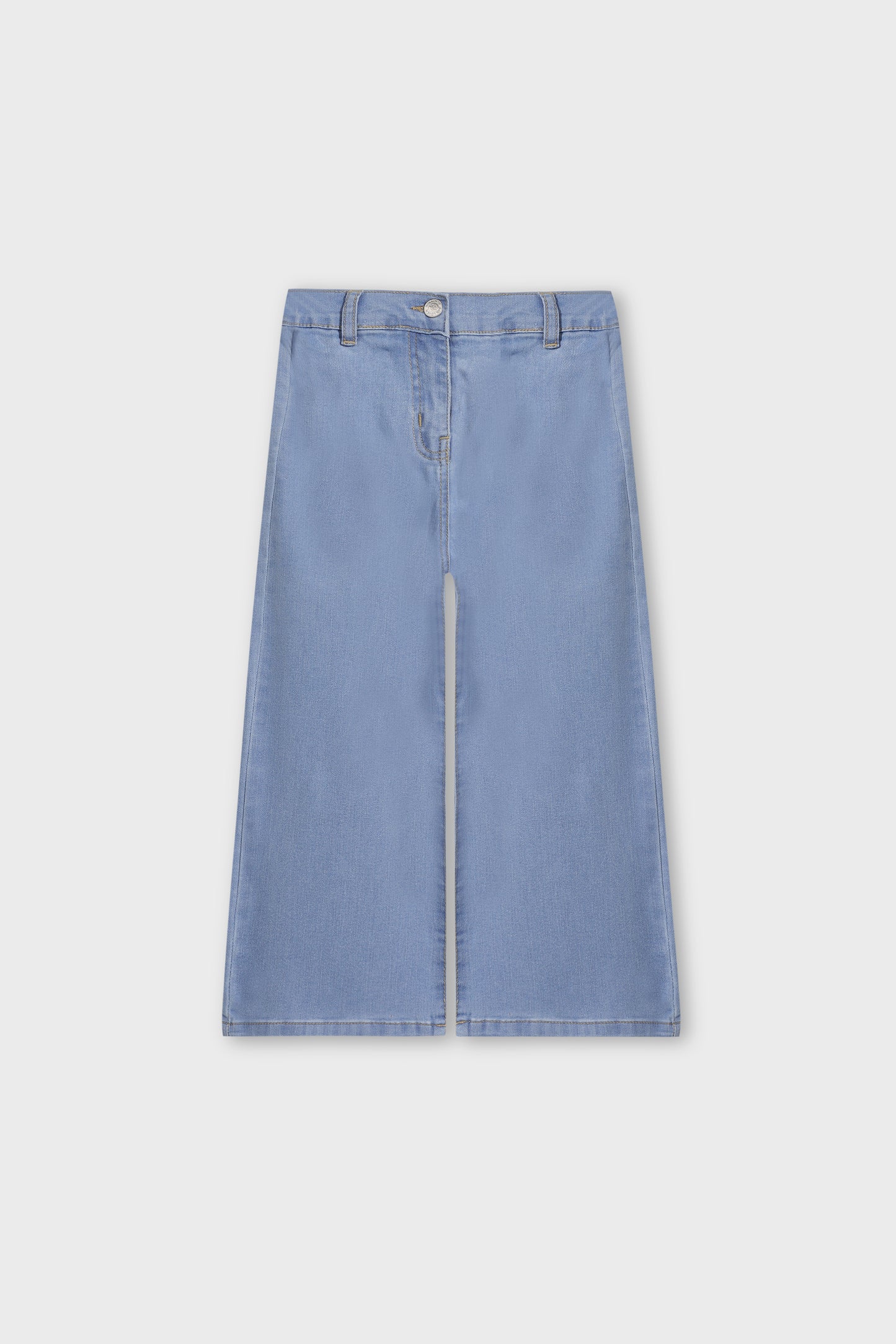 Girls Soft Blue Straight Fit Jeans