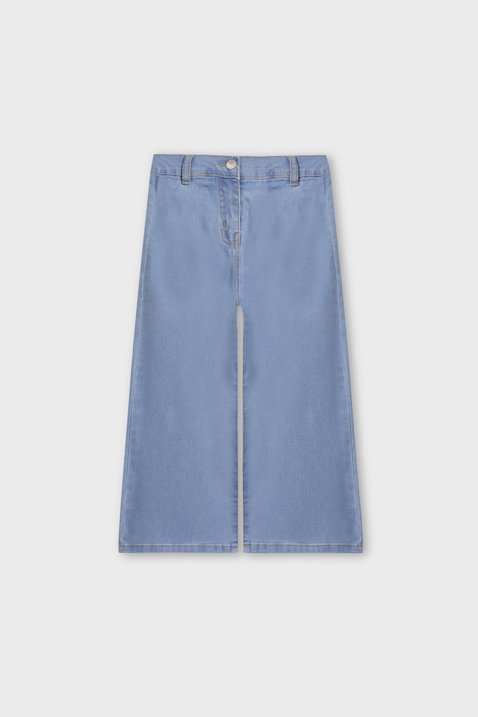Girls Soft Blue Straight Fit Jeans