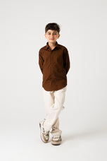 Boys Wooden Brown Casual Shirt