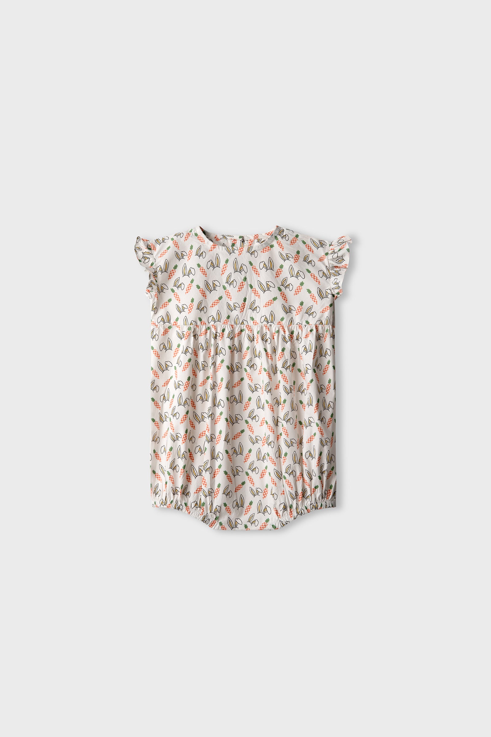 Girls Cotton Carrot Flutter Romper