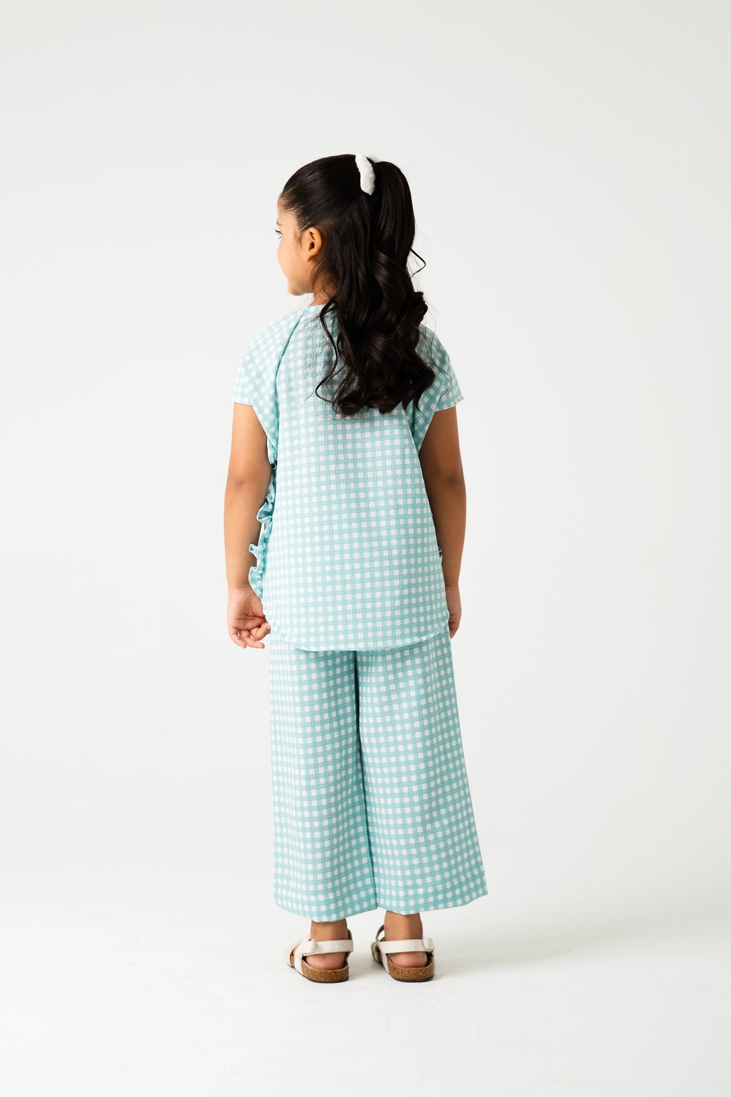 Green Whimsy Checkered Cotton Co-ord
